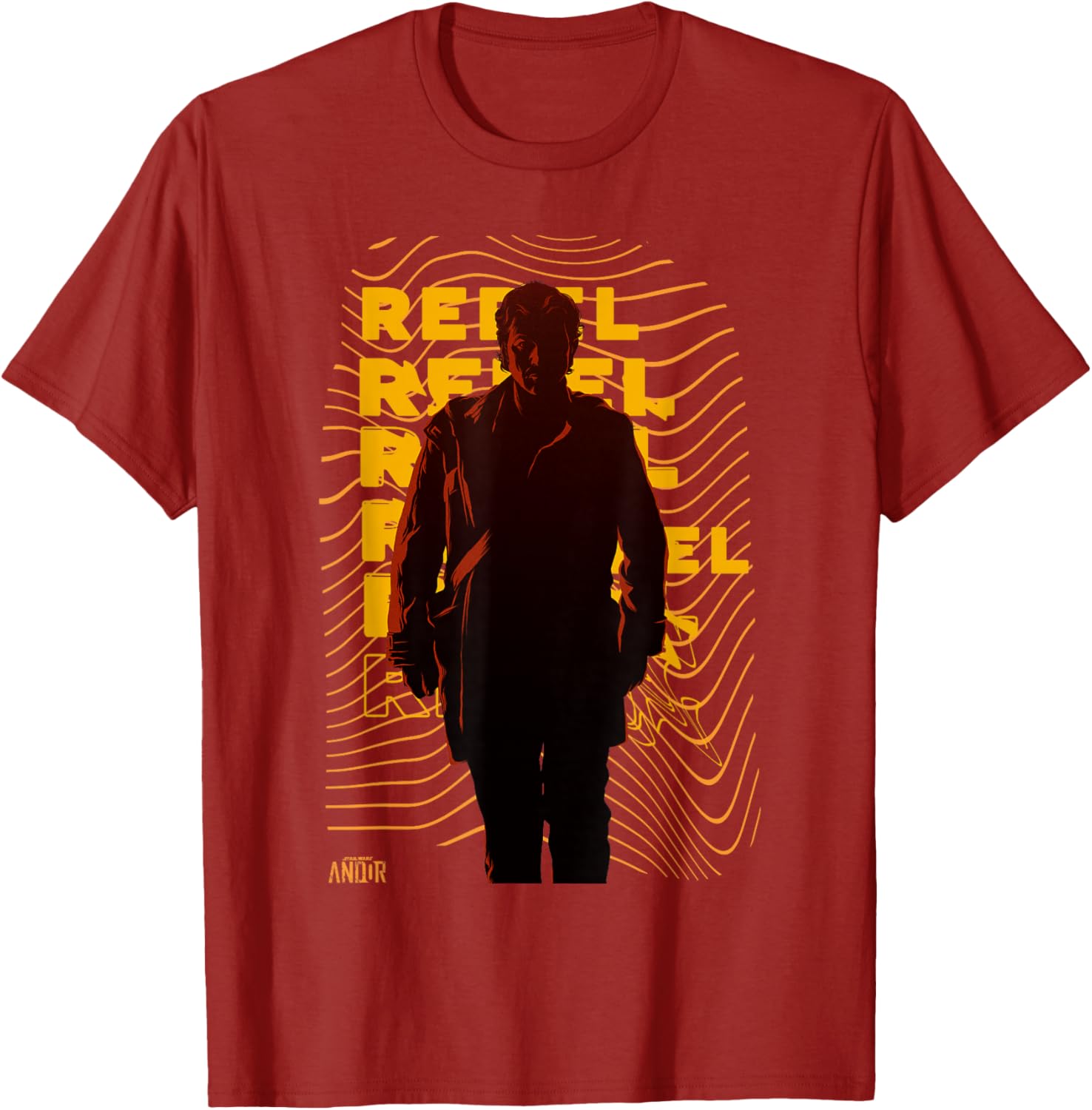 Vintage Star Wars Andor Rebel Silhouette Distressed T-Shirt for Fans - 10