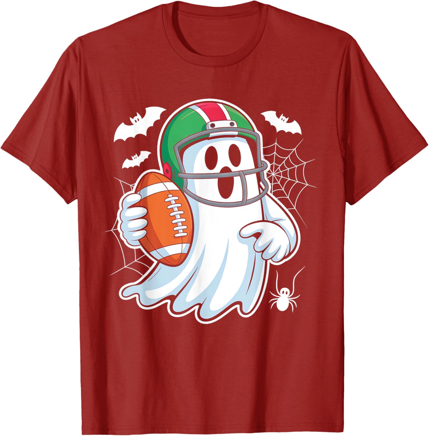 Funny Boo Ghost Playing Football Halloween T-Shirt for Spooky Fun - 17