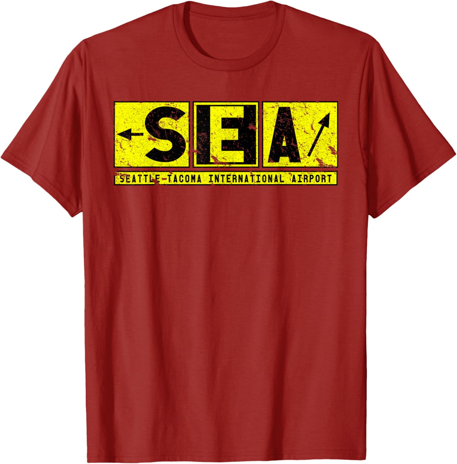 Vintage SEA Seattle Tacoma Airport Taxiway Sign Pilot T-Shirt - 26