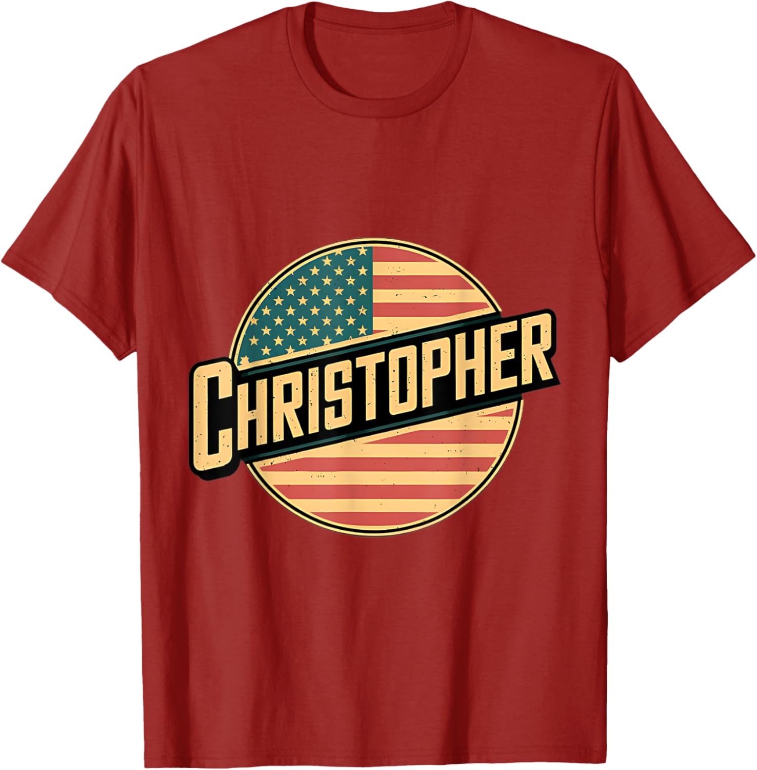 Personalized CHRISTOPHER USA Flag T-Shirt for Patriotic Style - 13