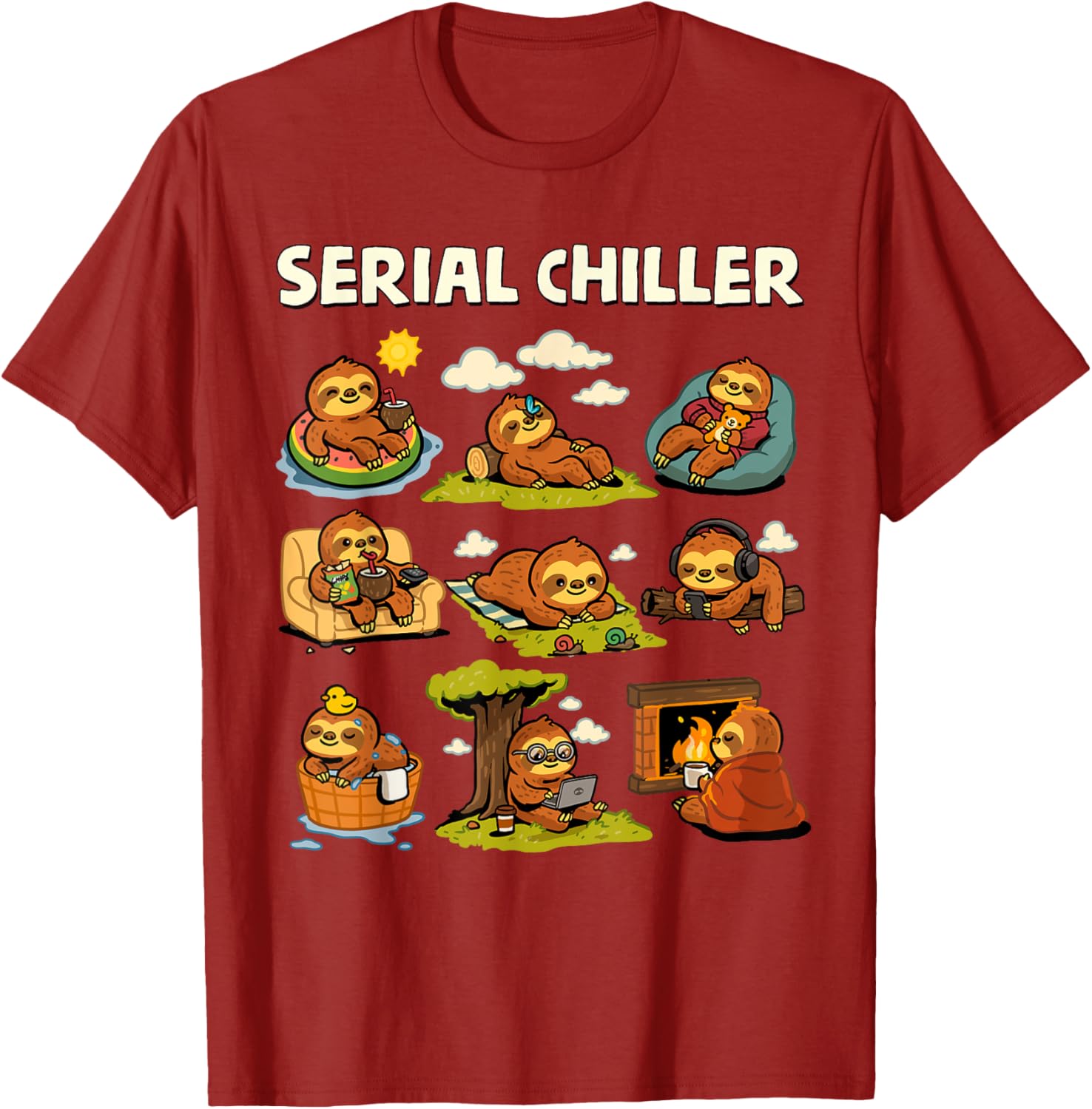 Serial Sloth Chiller T-Shirt for Relaxed Retirement and Lazy Days - 5