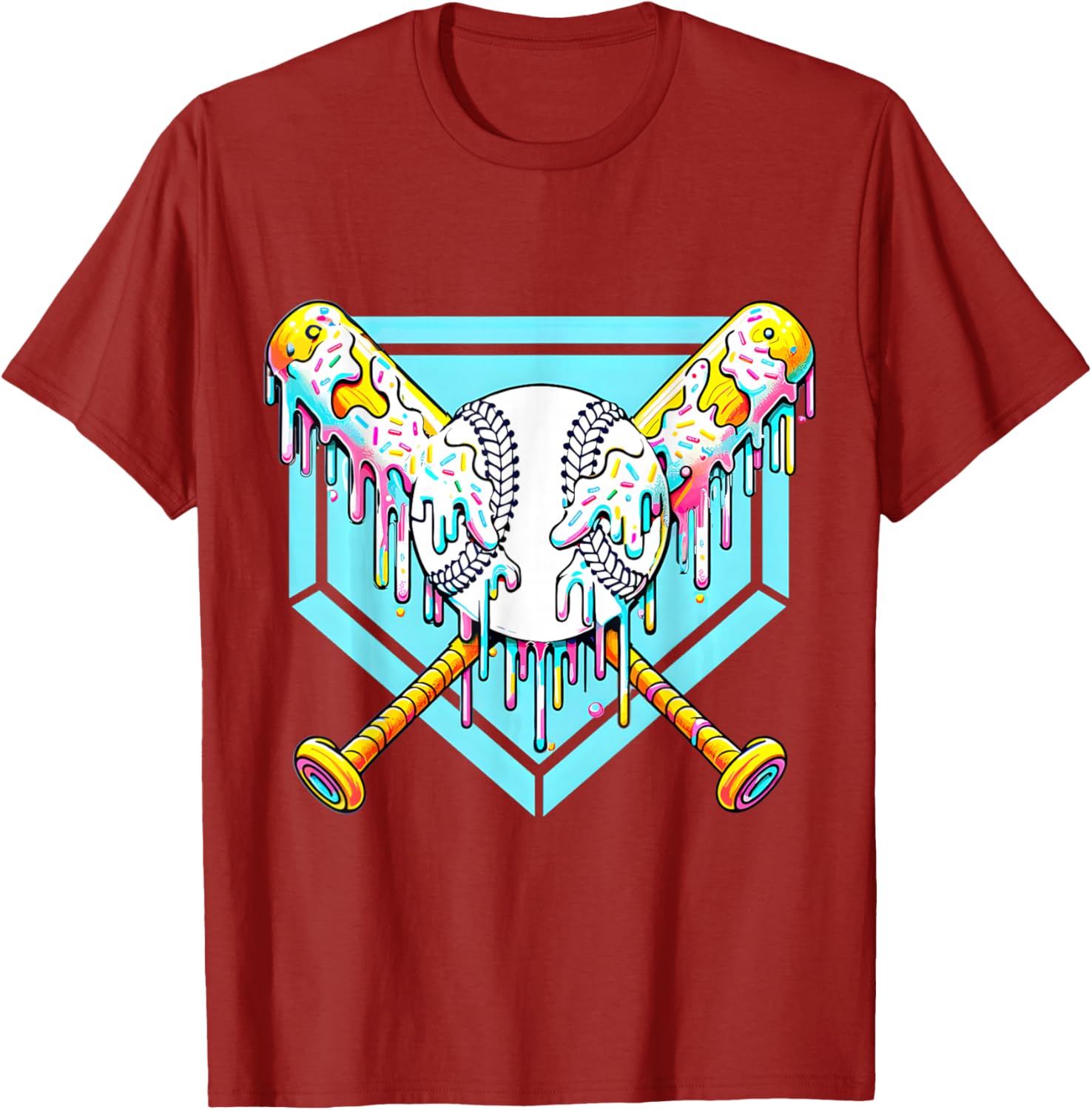 Youth Baseball Drip Ice Cream T-Shirt Fun Apparel for Young Athletes - 29