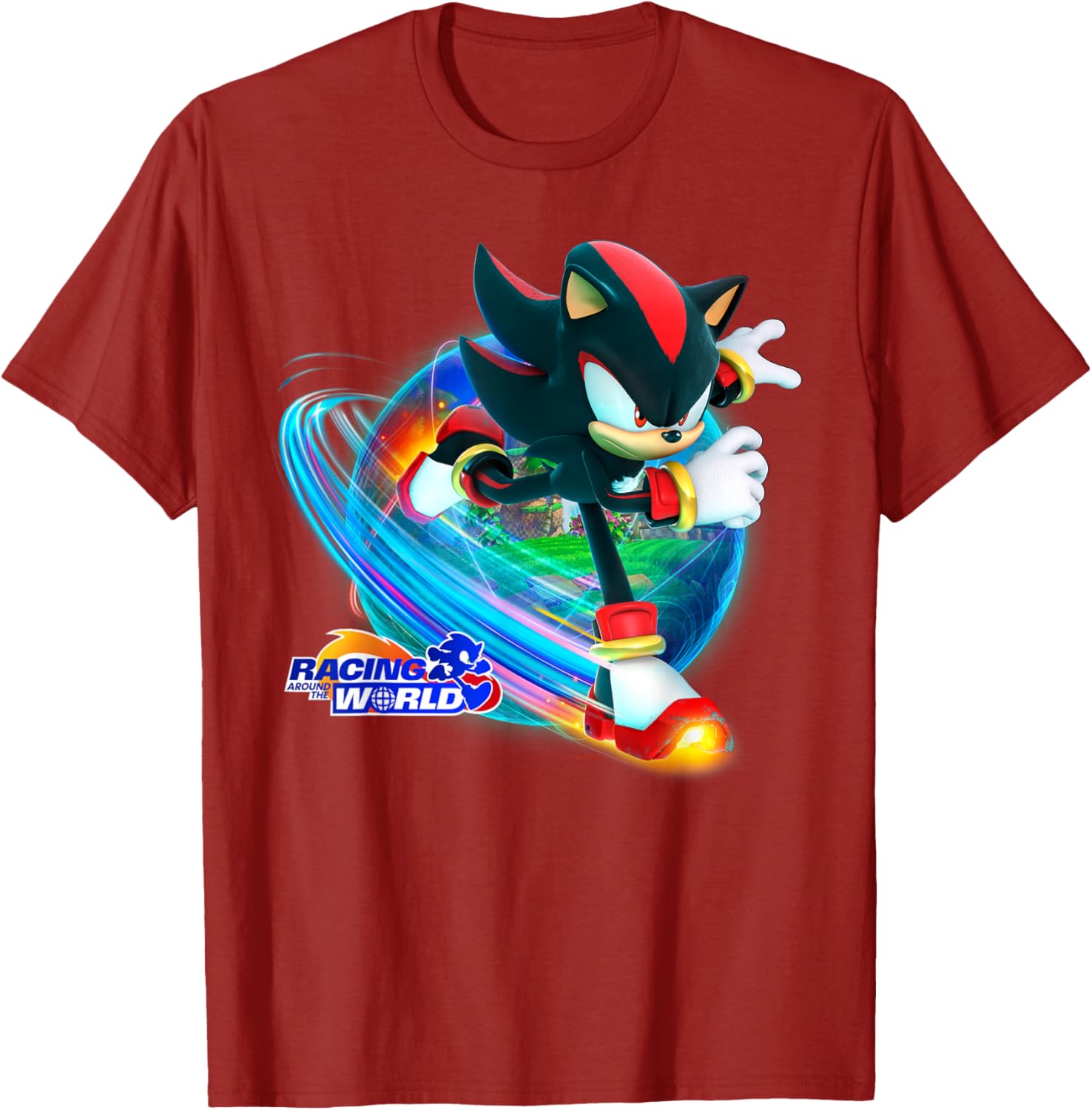Sonic the Hedgehog Racing Around the World Shadow T-Shirt for Fans - 29