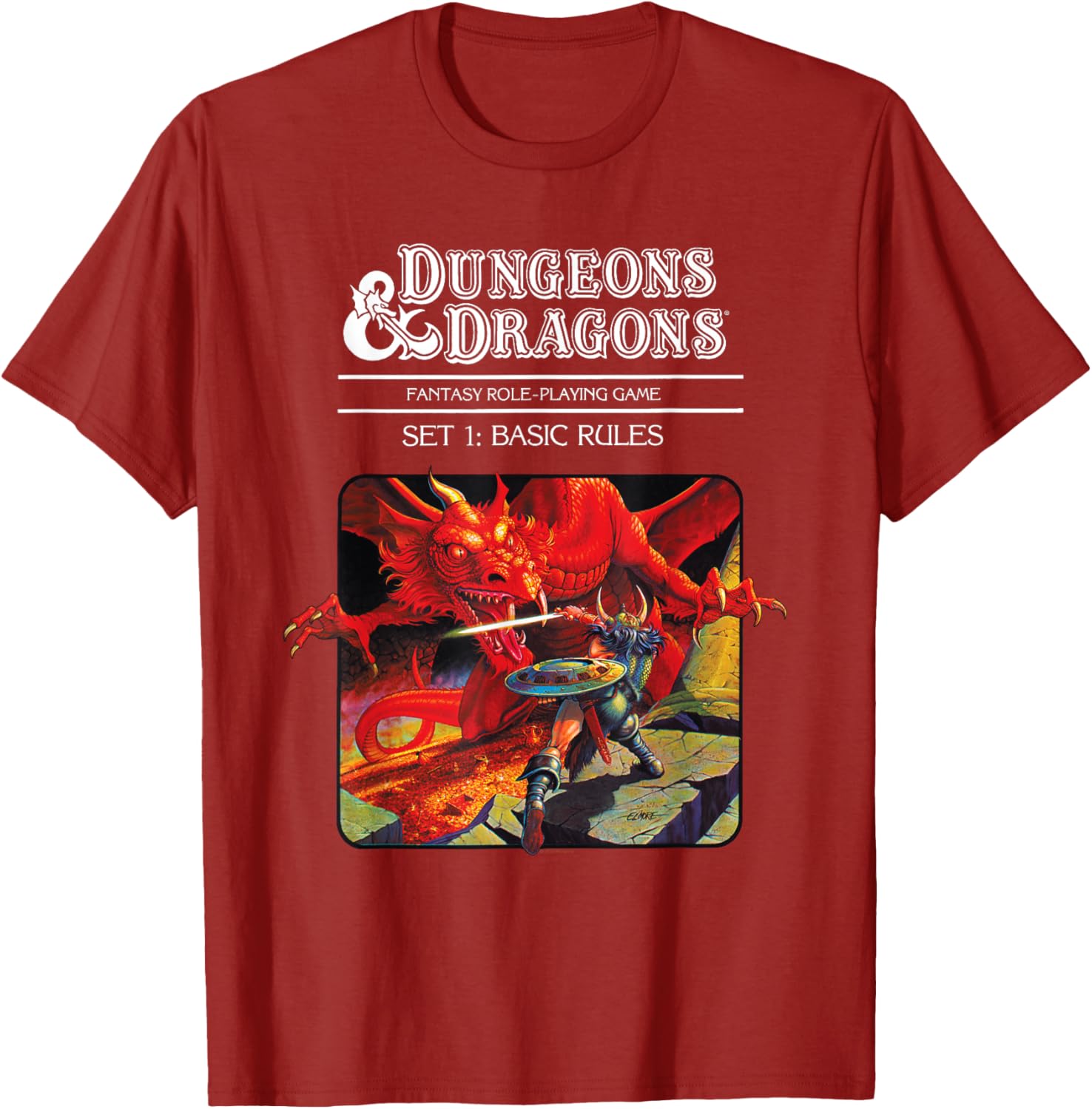 Vintage Dungeons & Dragons Basic Rules Cover T-Shirt for Fans and Gamers - 4