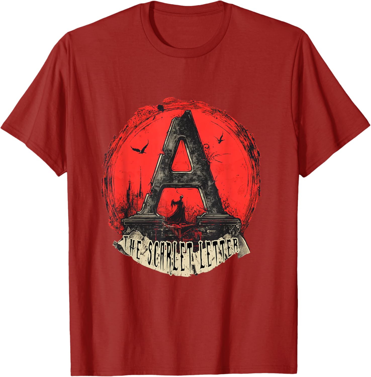 Stylish Scarlet Letter T-Shirt for Fans of Classic Literature Apparel - 2