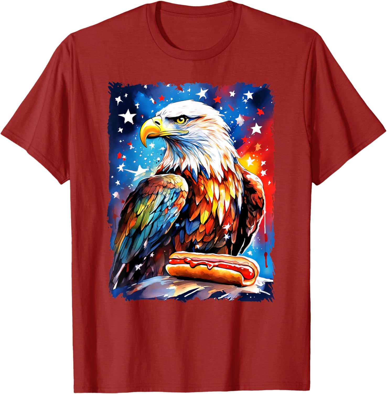 Patriotic 4th of July T-Shirt with Hotdog and Eagle Design for All Ages - 7