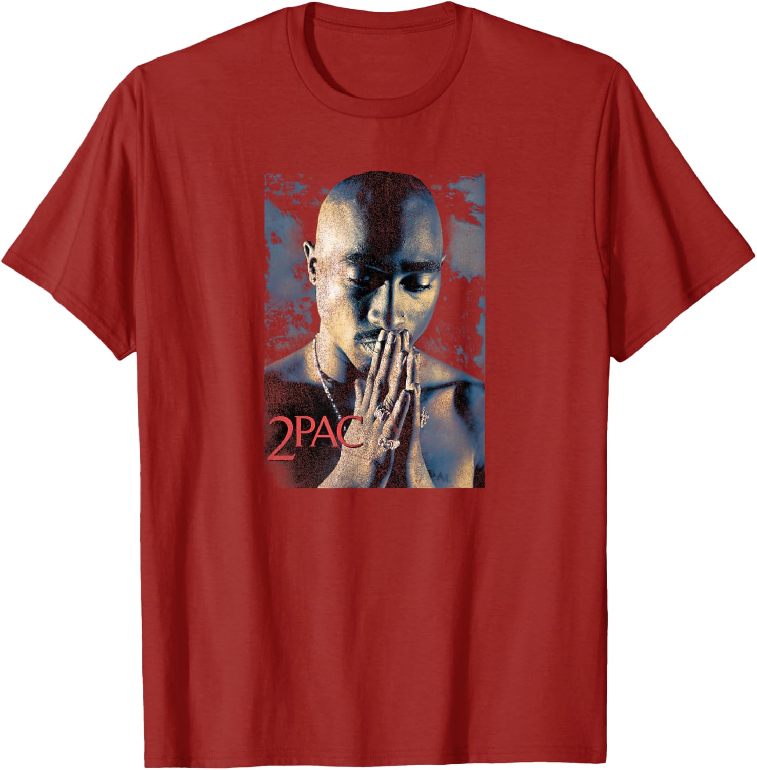 Tupac Shakur Grunge Praying Black Short Sleeve T-Shirt for Kids - 1