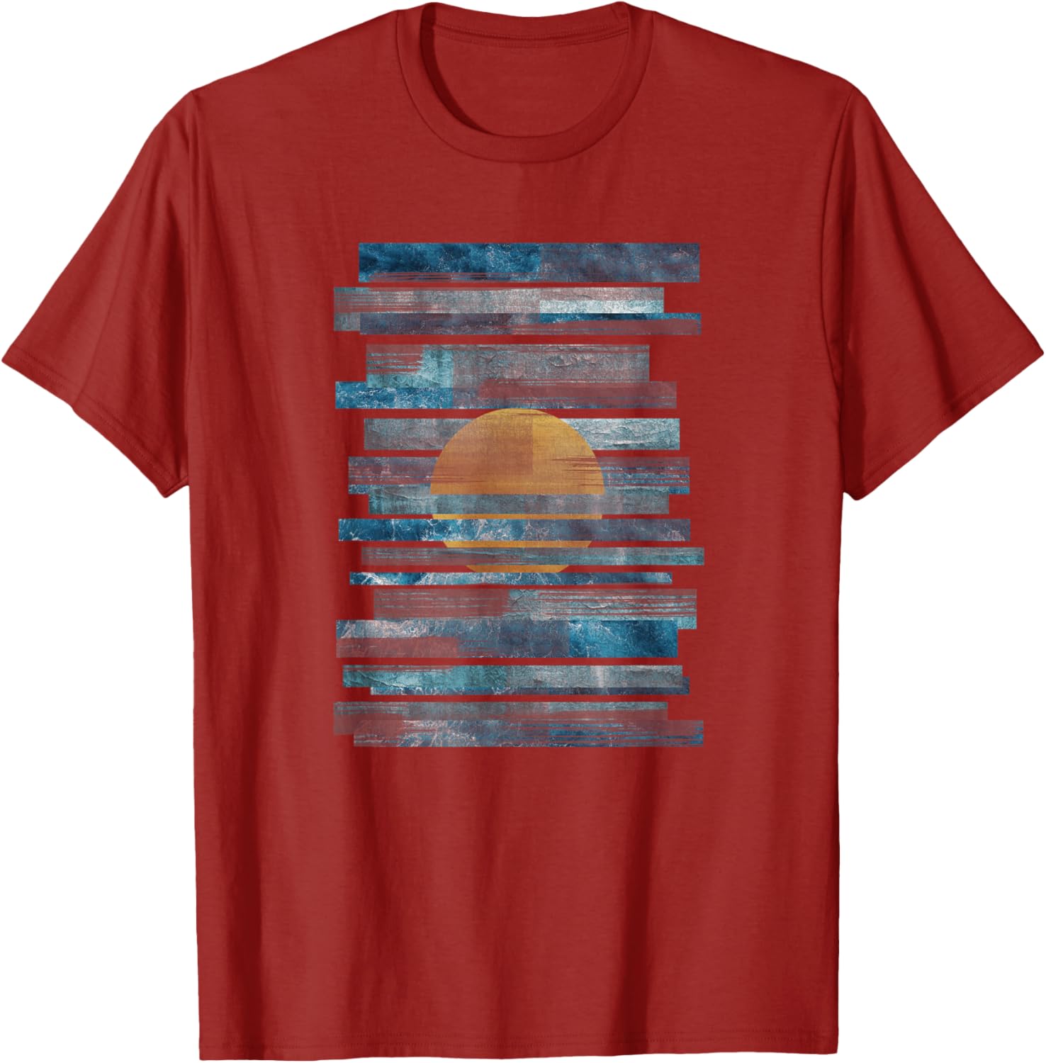 Oceanic Sunset Strips T-Shirt for Effortless Style and Comfort - 14