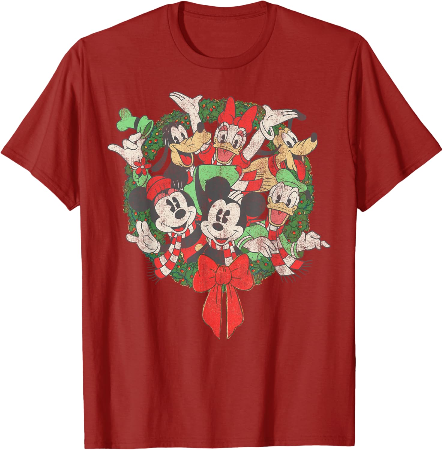 Disney Christmas Wreath T-Shirt for Festive Family Gatherings - 7