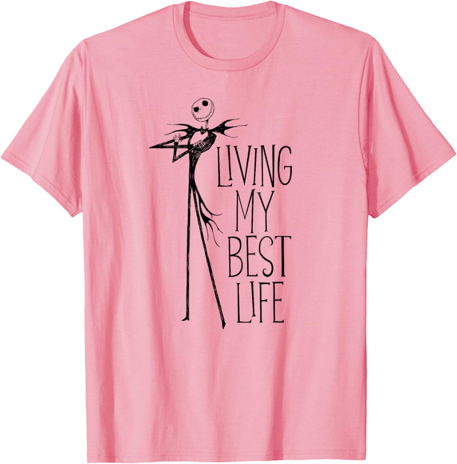 Men's Nightmare Before Christmas Jack Living My Best Life T-Shirt in White - 3