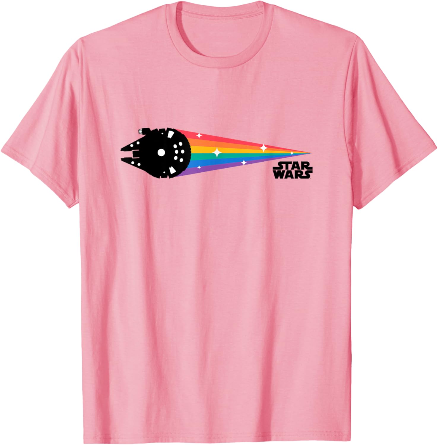 Star Wars Millennium Falcon Retro Rainbow Logo T-Shirt for Fans - 1