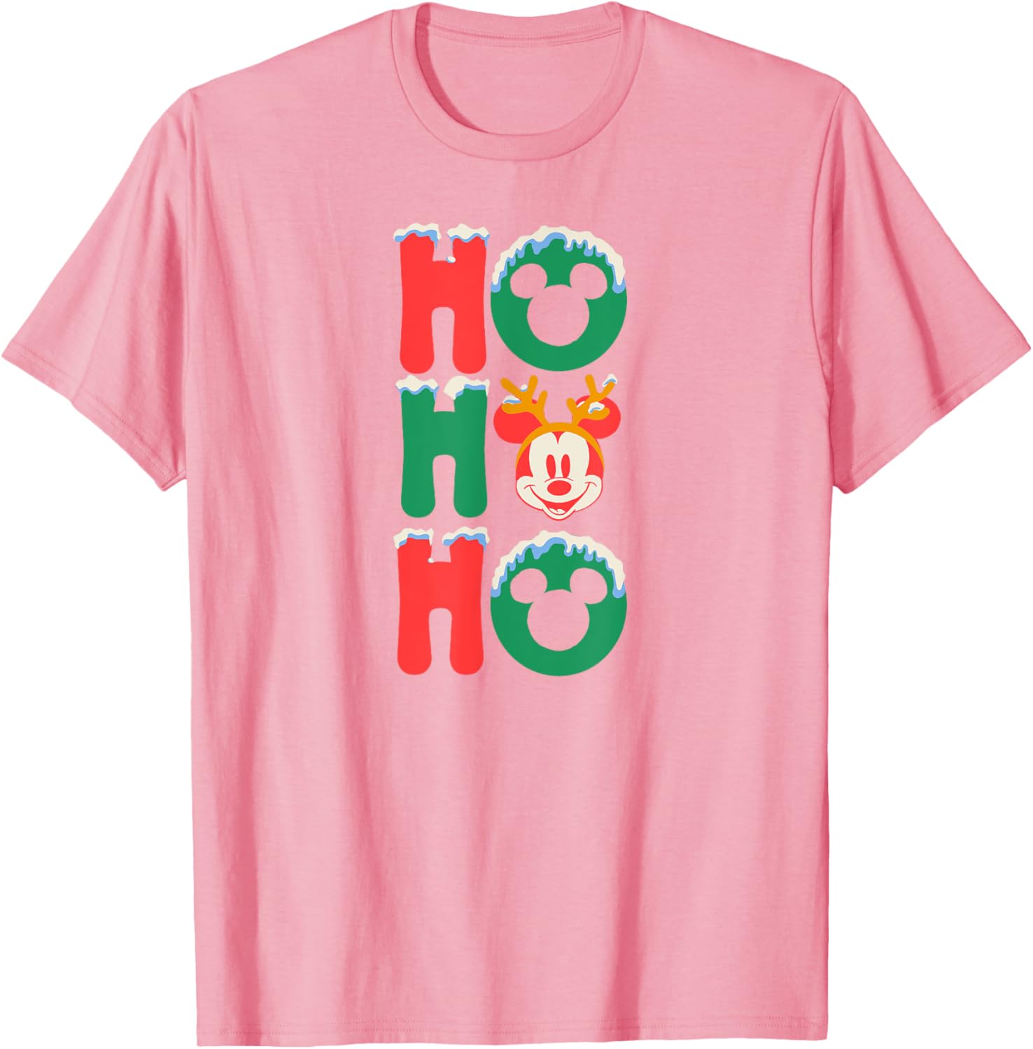 Mickey Mouse Ho Ho Ho Antlers Christmas T-Shirt for Men, Black Small - 3
