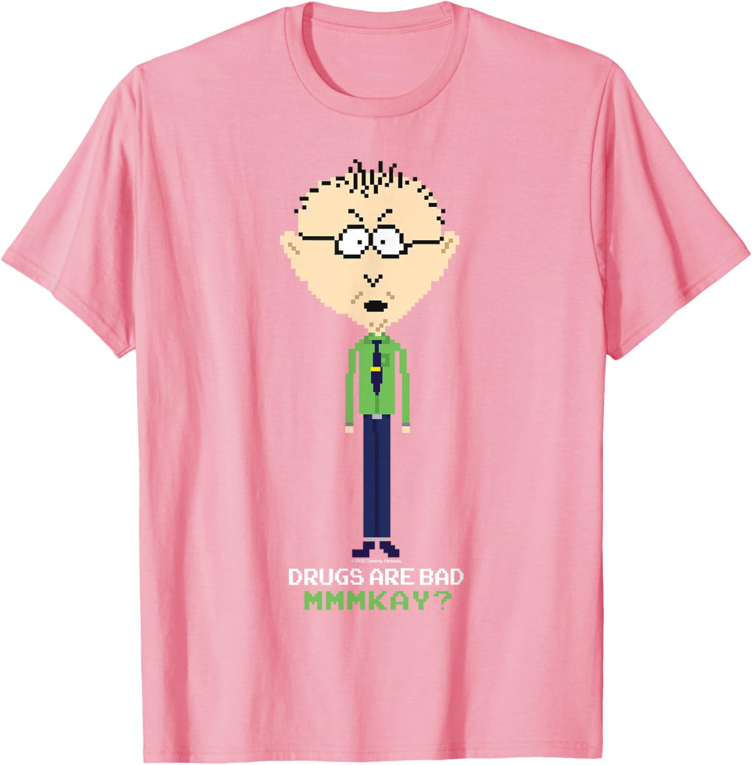 South Park Mr Mackey Drugs Are Bad Pixelated Graphic T-Shirt for Fans - 6