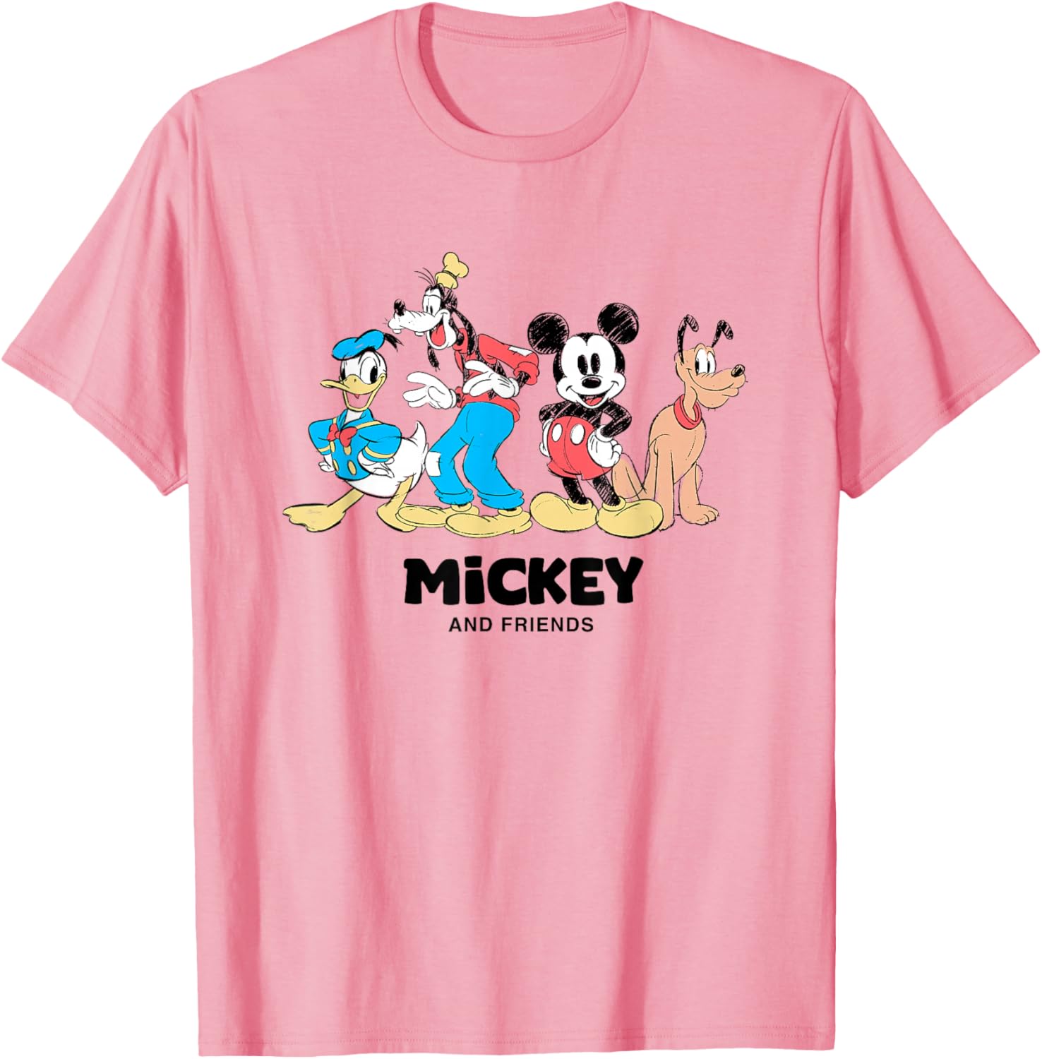 Retro Mickey and Friends T-Shirt Featuring Donald, Goofy, and Pluto - 8