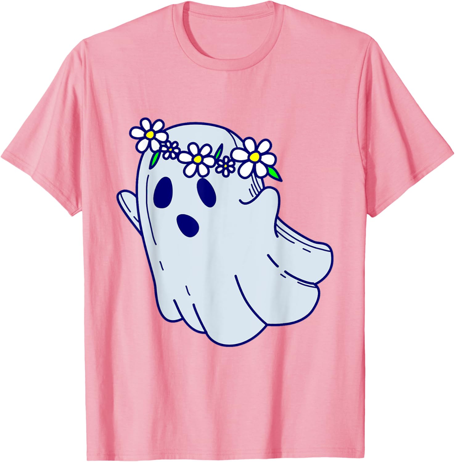 Groovy Halloween Ghost Boho Floral 1960s Goth T-Shirt for Spooky Style - 11