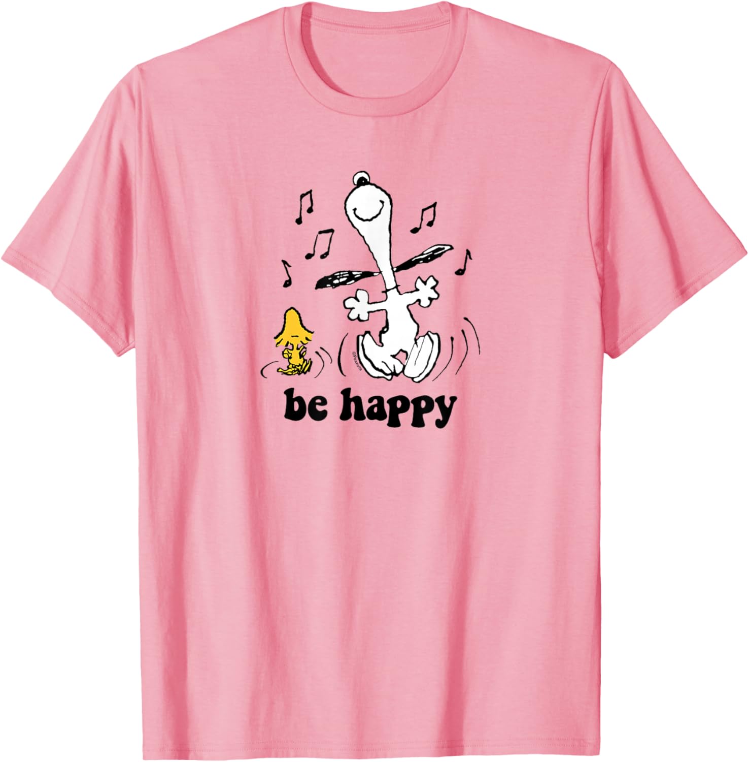 Peanuts Snoopy Woodstock Be Happy Dance T-Shirt Fun Graphic Tee - 13