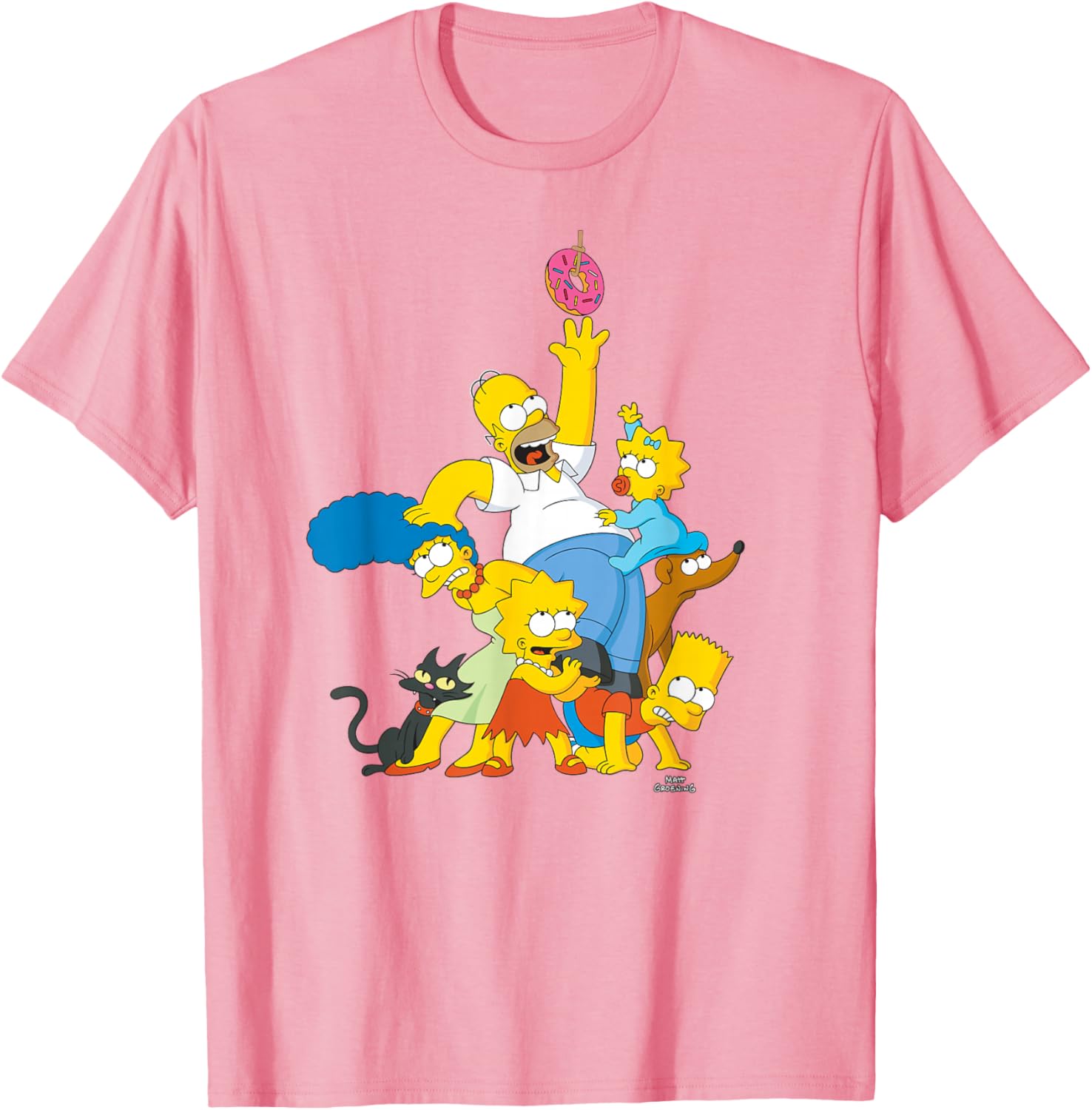 The Simpsons Family Donut Reach T-Shirt for Fun and Stylish Fans - 14