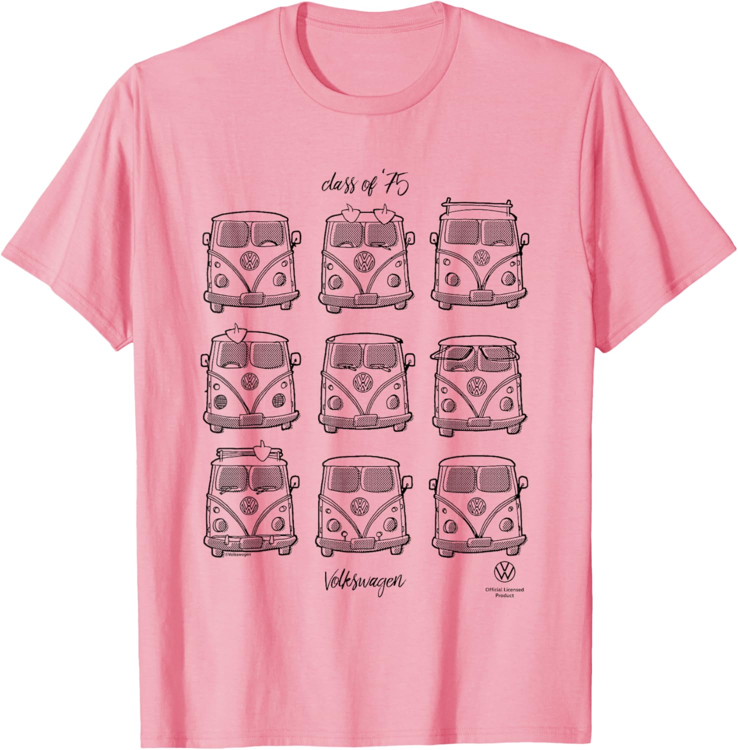 Vintage Volkswagen Type 2 T1 Campervan Class of 75 T-Shirt for Fans - 10