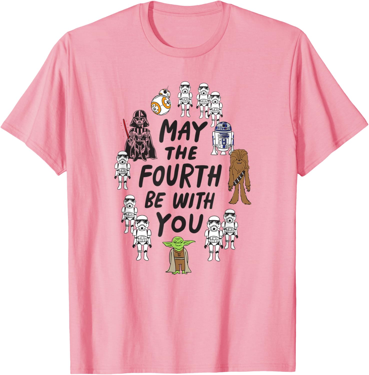 Star Wars Boys May the Fourth Doodle Characters T-Shirt in White Small - 3