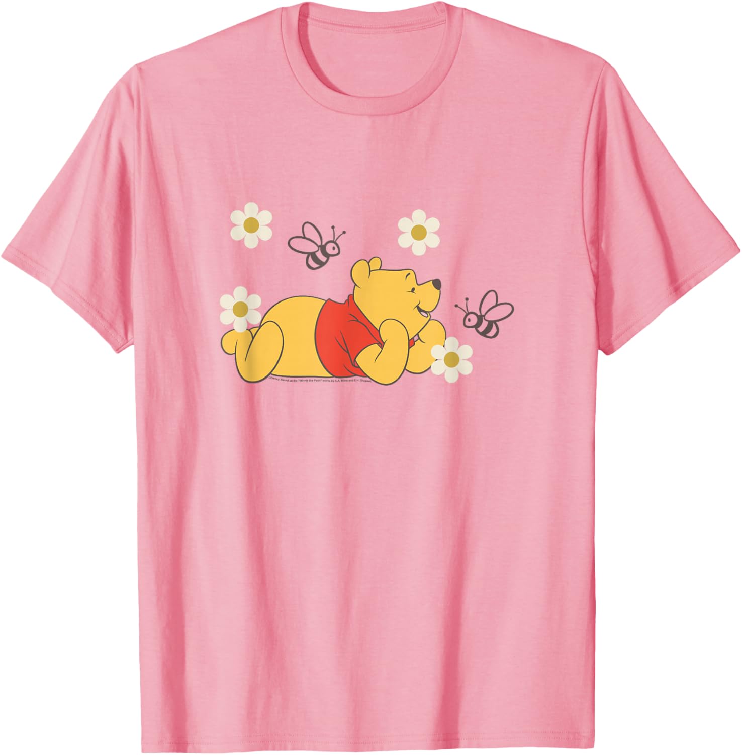 Winnie The Pooh Floral T-Shirt with Bees - Cute Nature-Inspired Apparel - 13