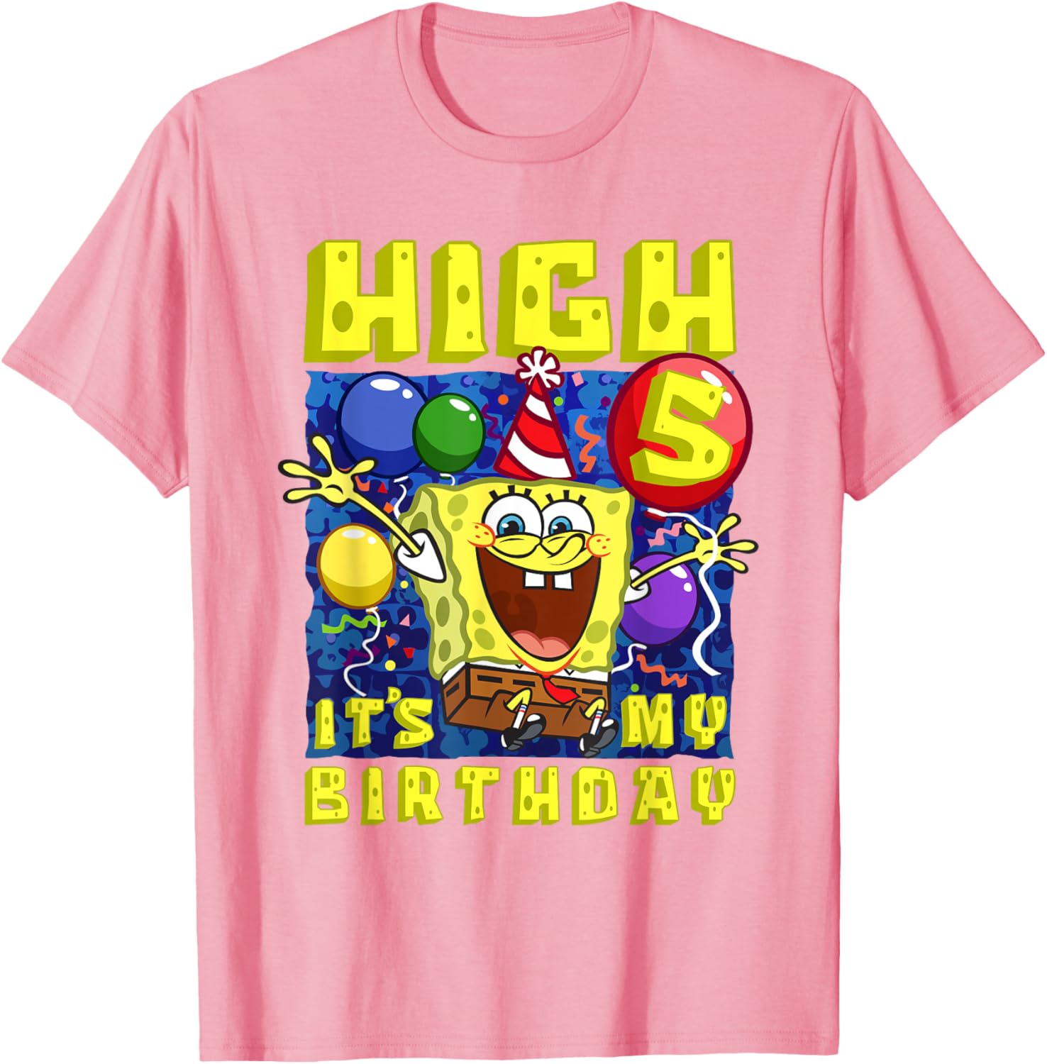 SpongeBob SquarePants Birthday T-Shirt for Boys and Girls Age 5 - 8