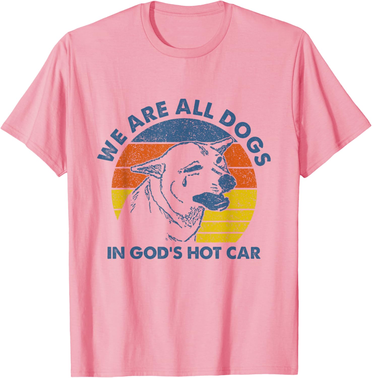 Sarcastic Dog Meme T-Shirt We Are All Dogs in God's Hot Car Humor - 3