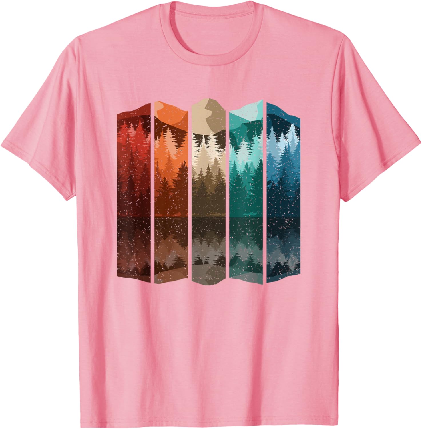 Vintage Mountain Forest Tree T-Shirt for Men - Retro Nature Style Apparel - 24