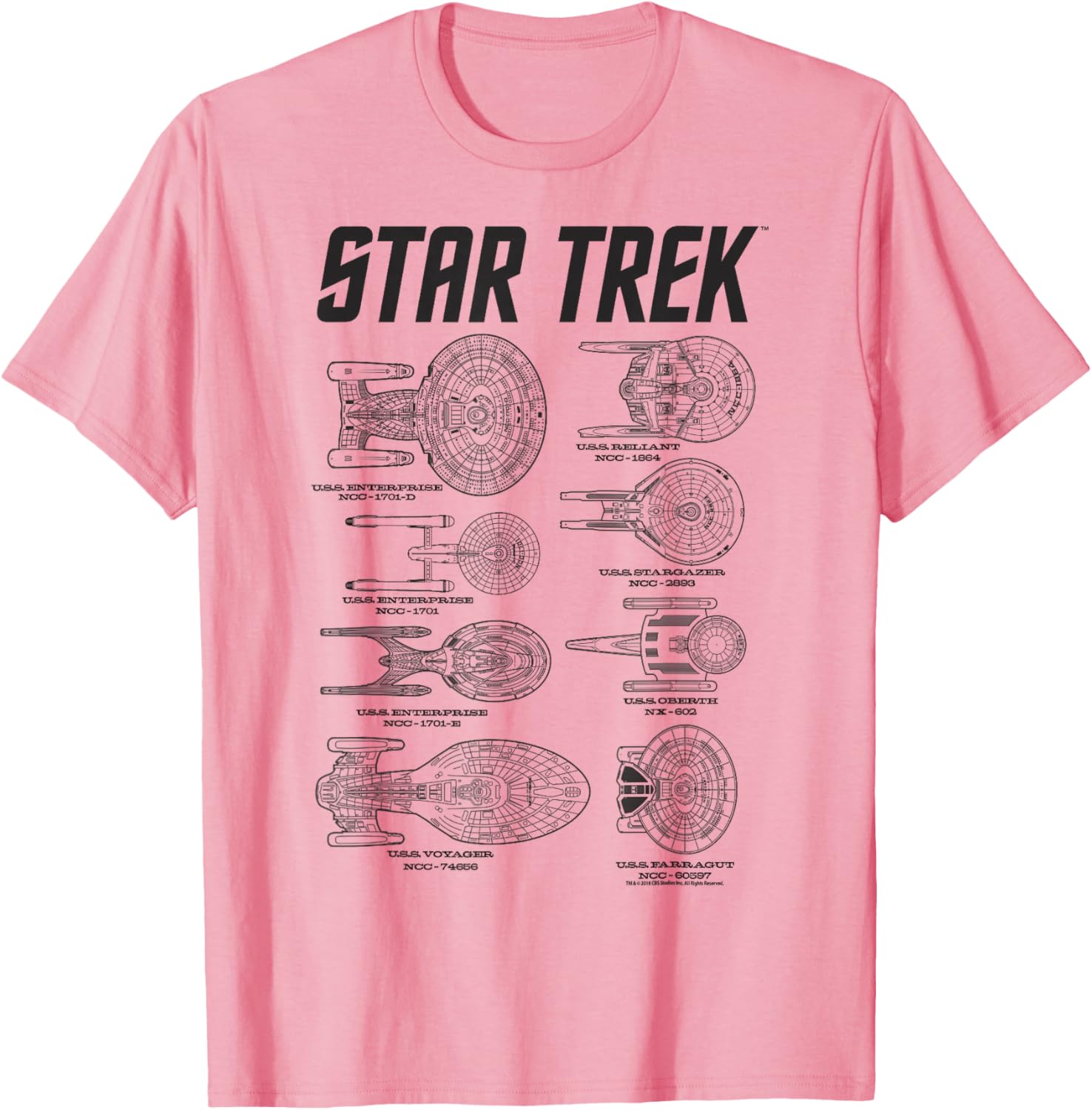 Star Trek Starfleet Enterprise Spaceship Textbook T-Shirt for Fans - 8