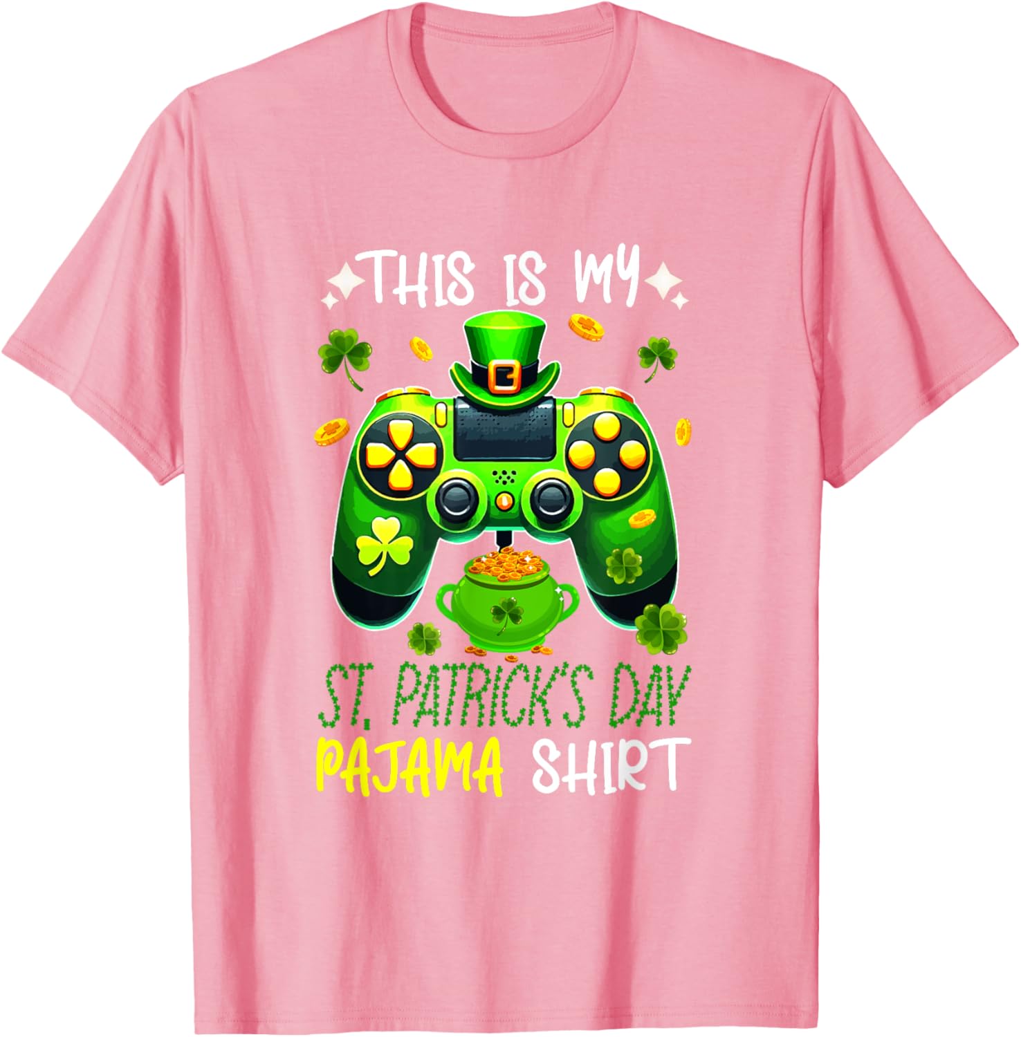 St. Patrick's Day Gamer T-Shirt - Fun Pyjama Shirt for Gaming Enthusiasts - 21