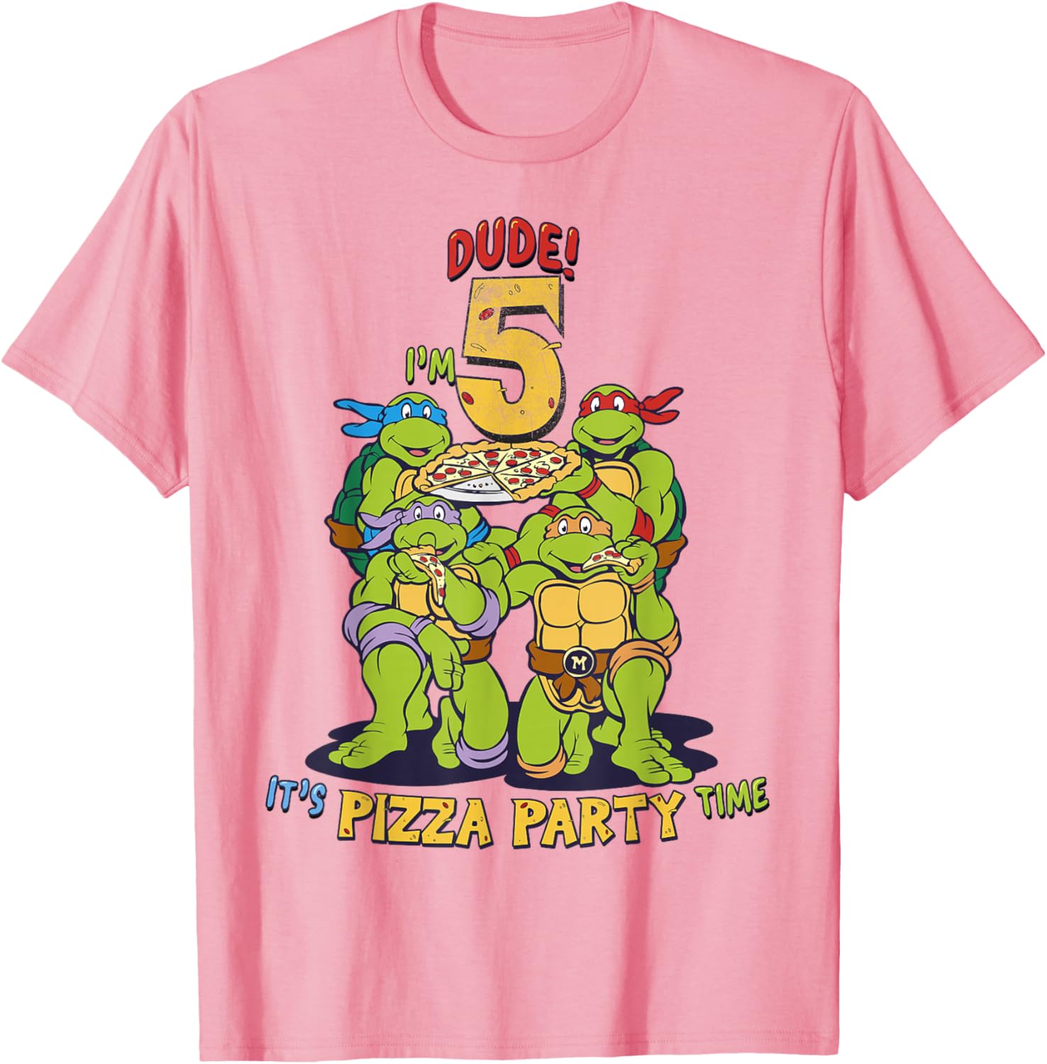 Teenage Mutant Ninja Turtles Pizza Party T-Shirt for Boys Age 5 - 1