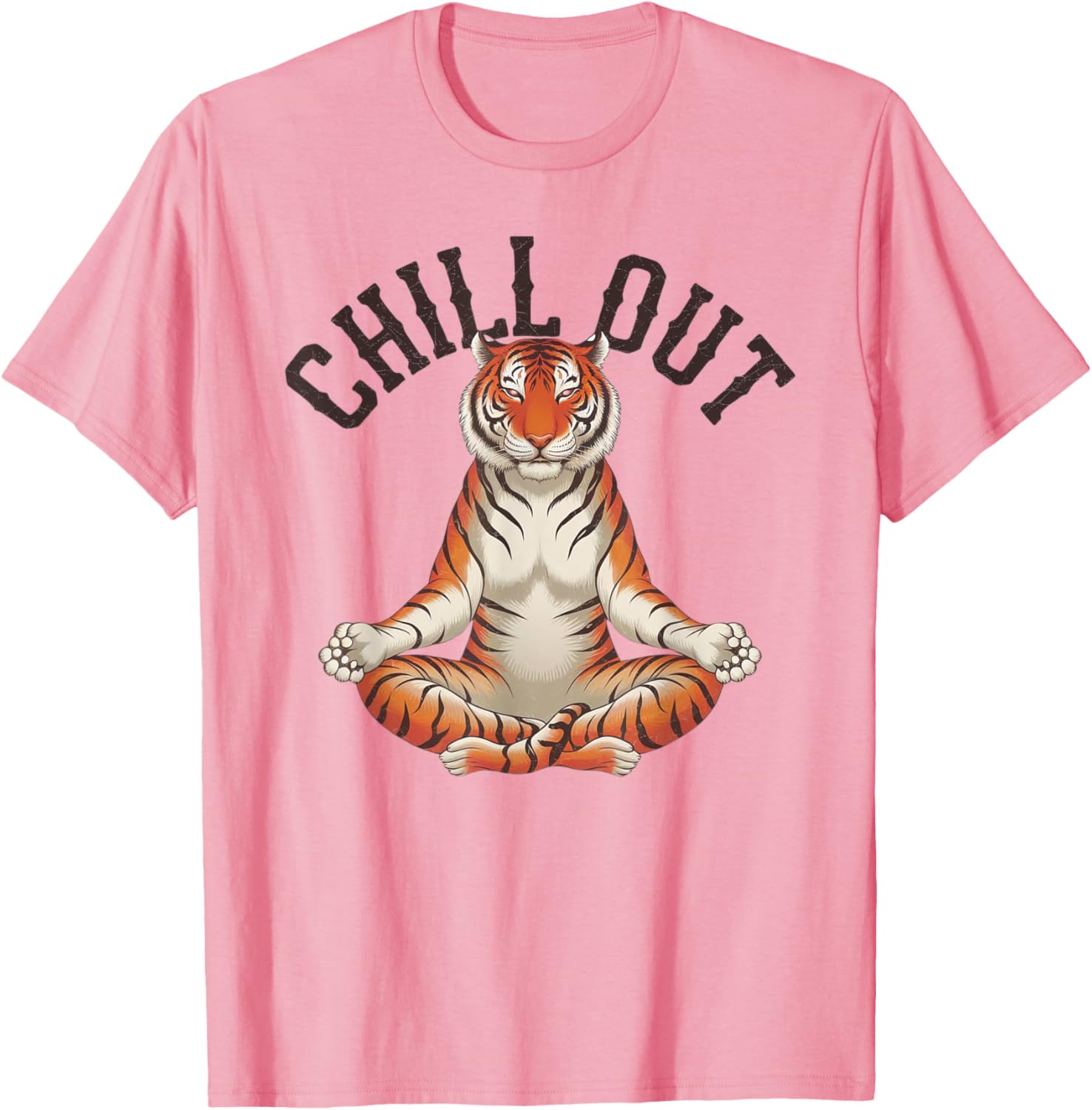 Tiger Chill Out Vintage Yoga T-Shirt for Fun Meditation Lovers - 5