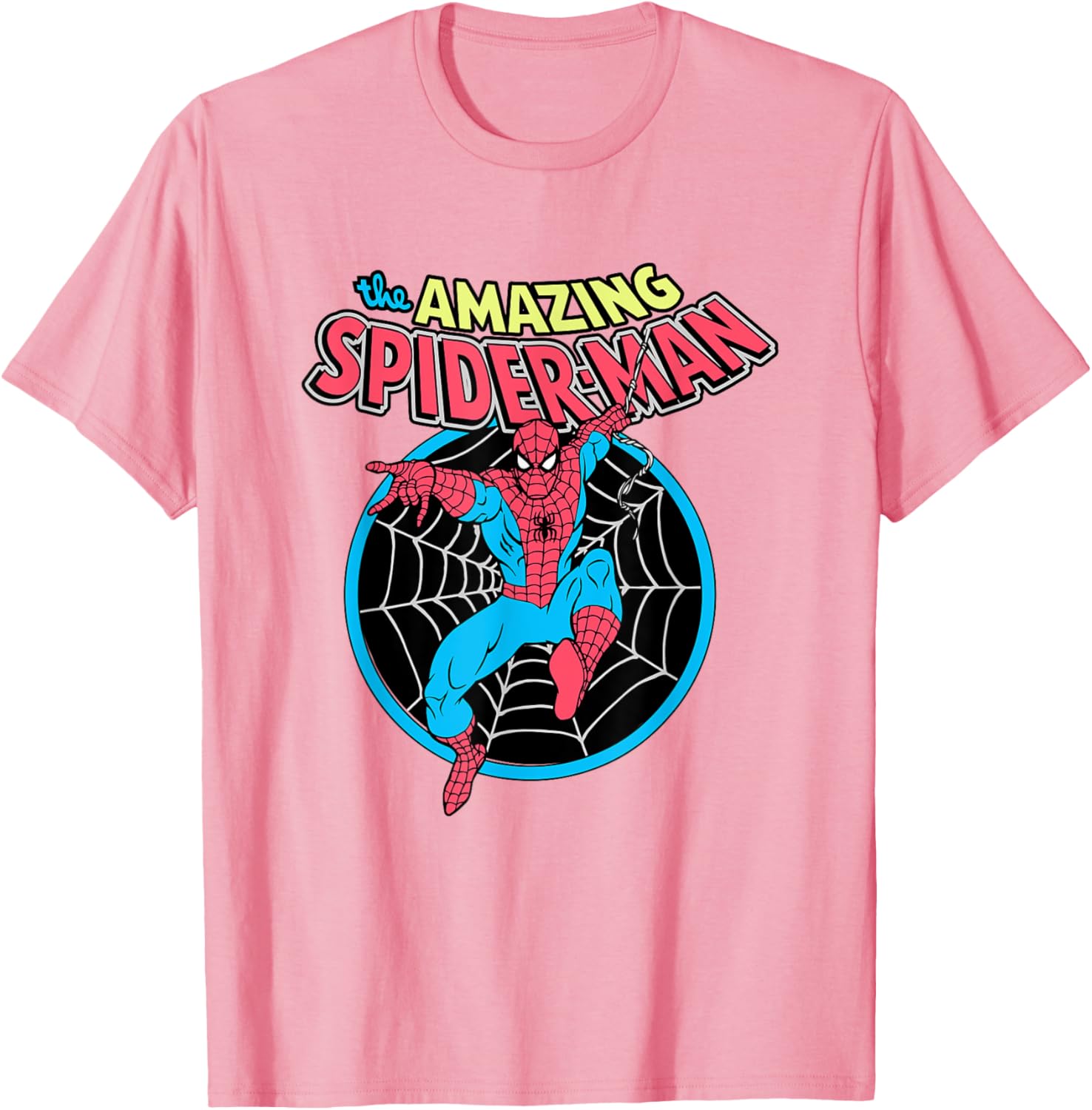 Vintage Spider-Man Web Circle T-Shirt for Marvel Comics Fans - 1