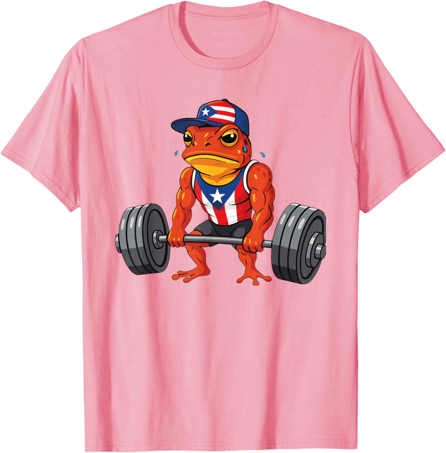 Taino Coqui Frog Gym Training T-Shirt with Puerto Rico Flag Design - 24