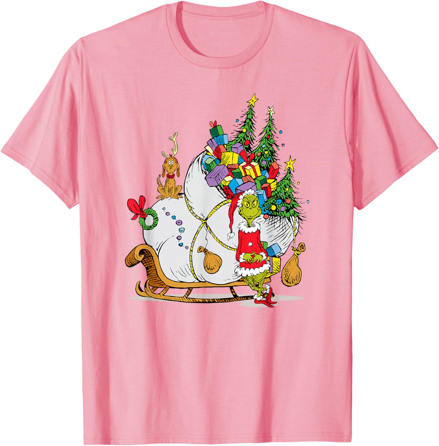 Dr. Seuss Grinch Sleigh T-Shirt - Fun Christmas Apparel for Everyone - 15