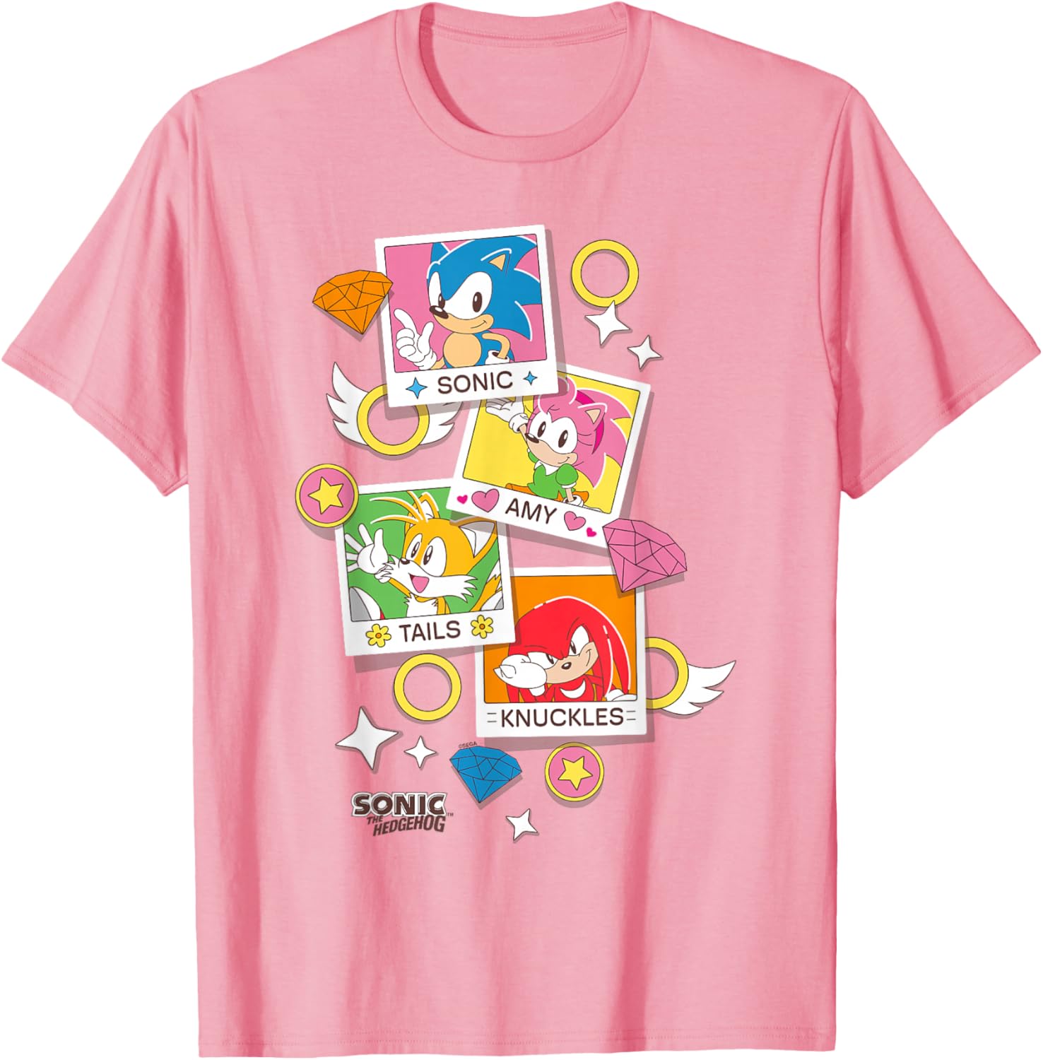 Sonic The Hedgehog Polaroid T-Shirt with Big Chest Logo for Fans - 2