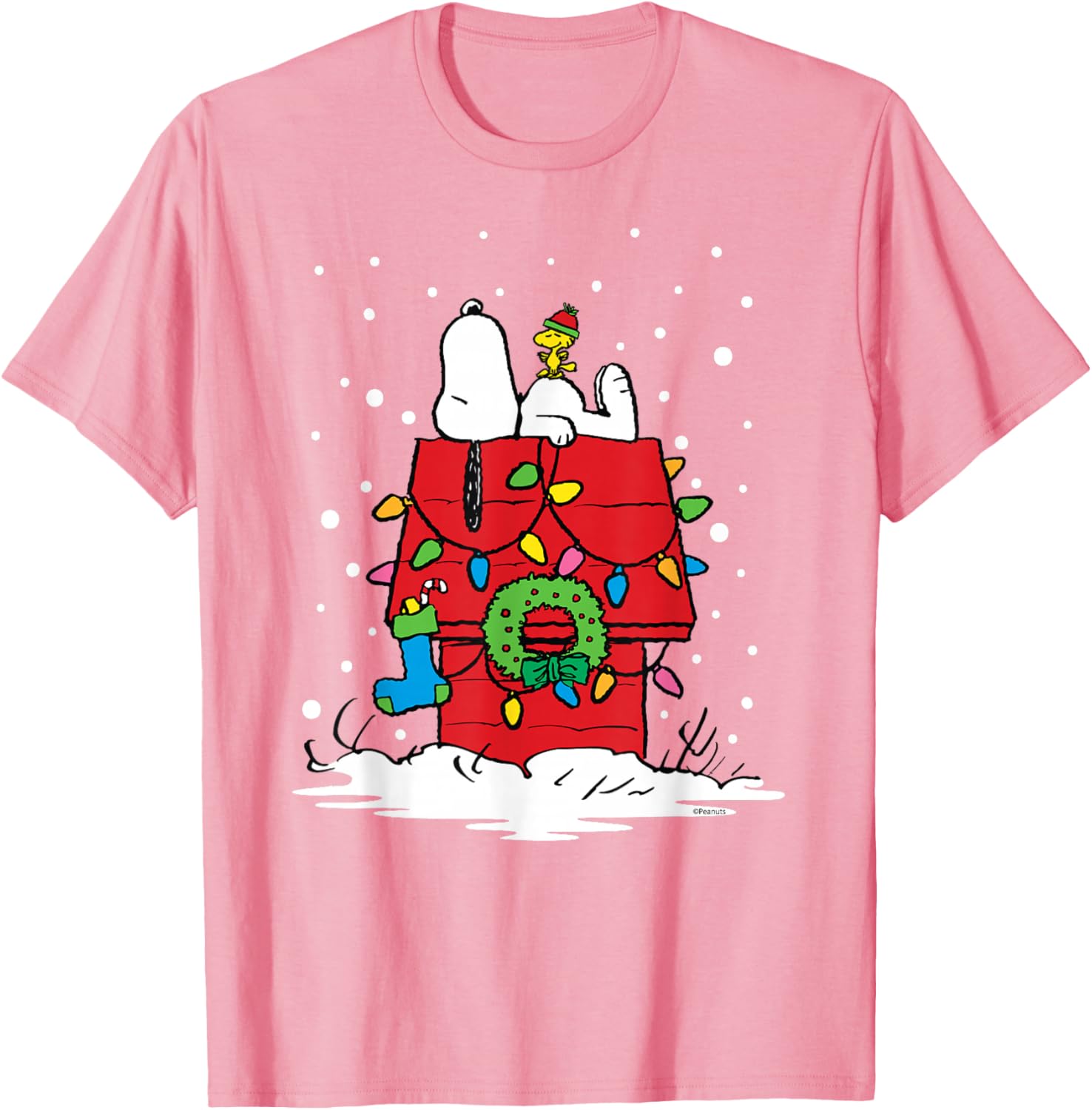 Peanuts Snoopy Woodstock Holiday Stocking T-Shirt for Festive Fun - 2