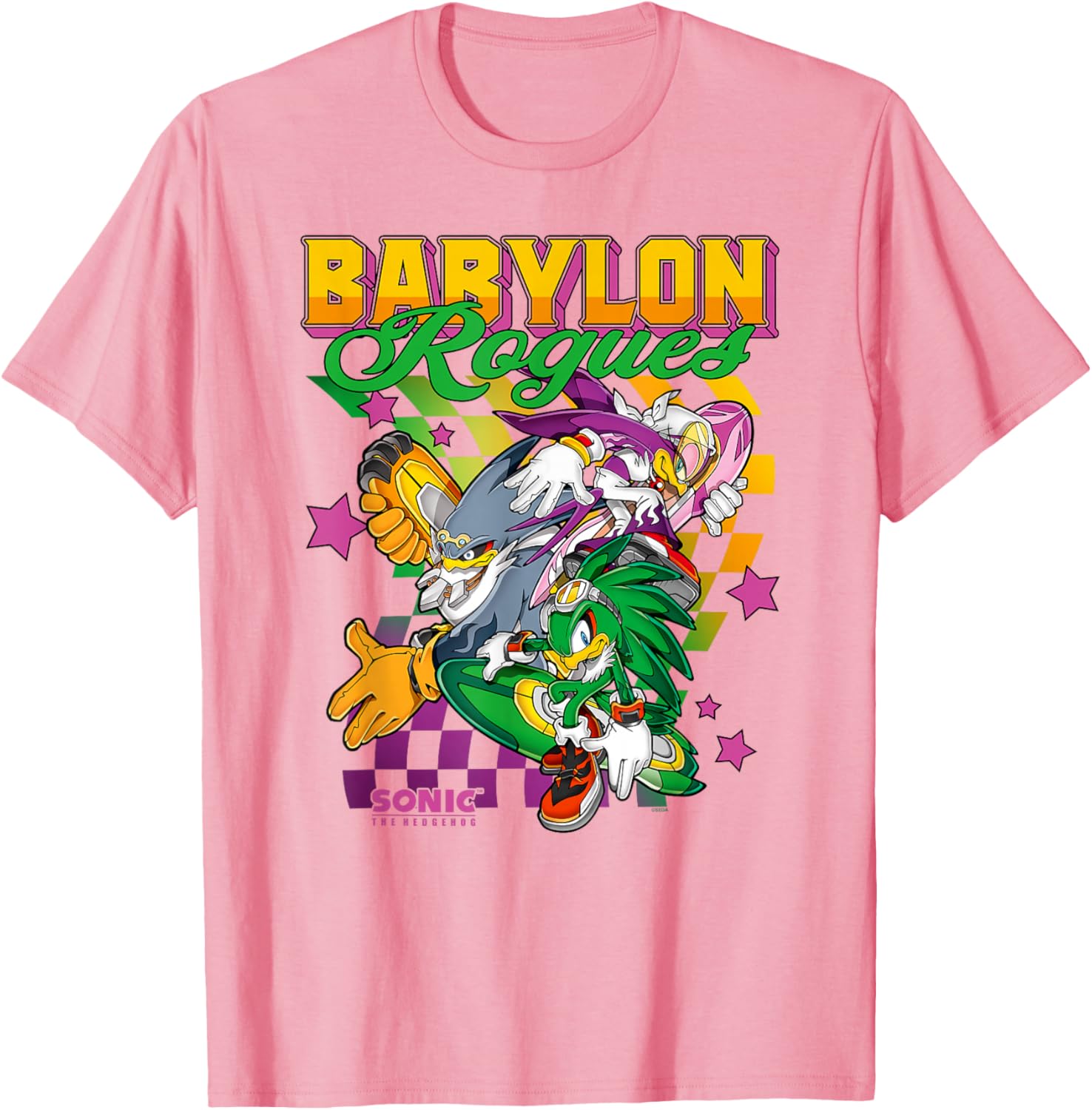 Sonic The Hedgehog Babylon Rogues Crew Retro Chest Poster T-Shirt - 3