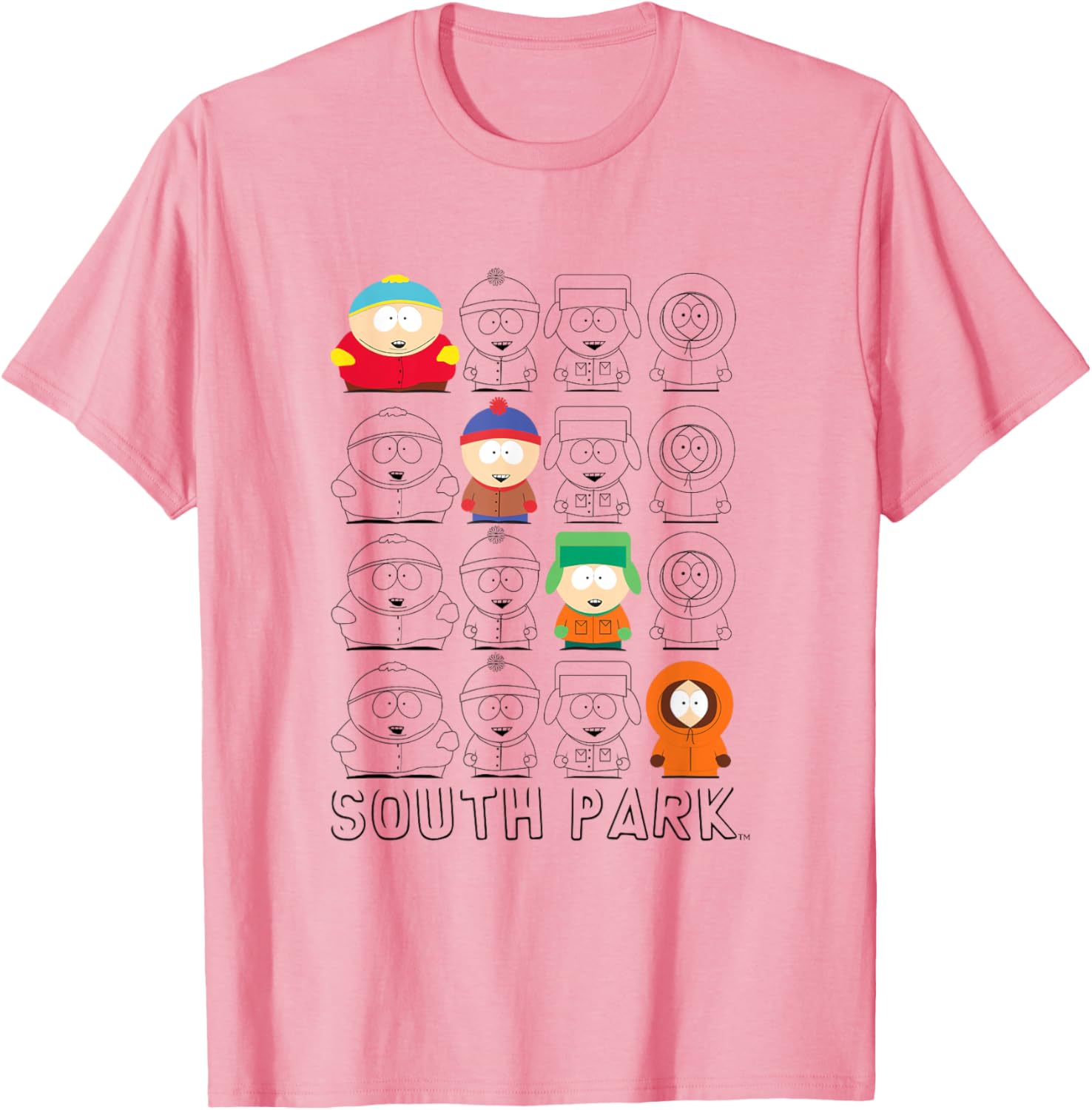 South Park Diagonal Character Box Up T-Shirt for Fun Stylish Fans - 3