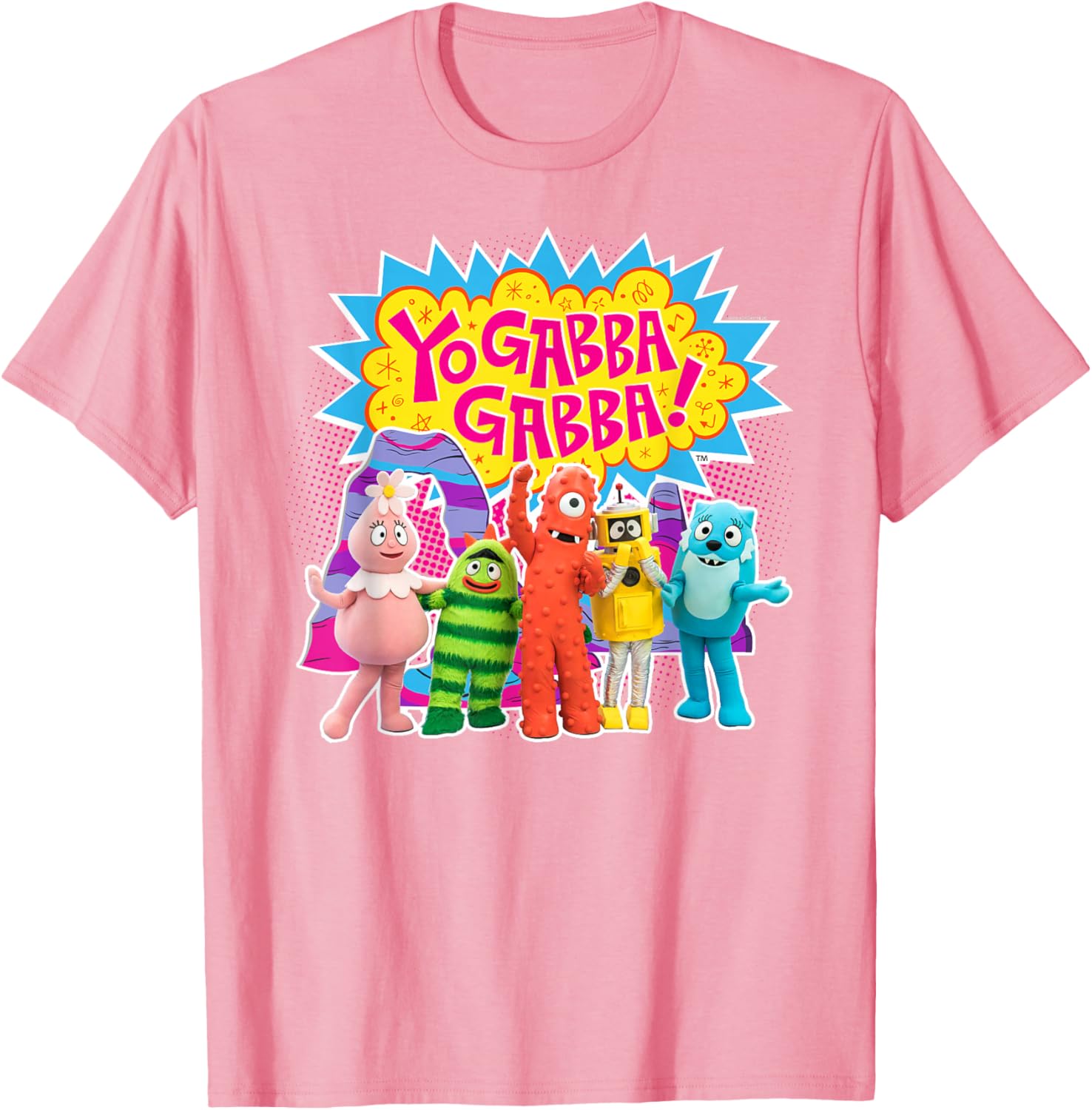 Yo Gabba Gabba Colorful Character Cutouts T-Shirt for Kids and Fans - 4