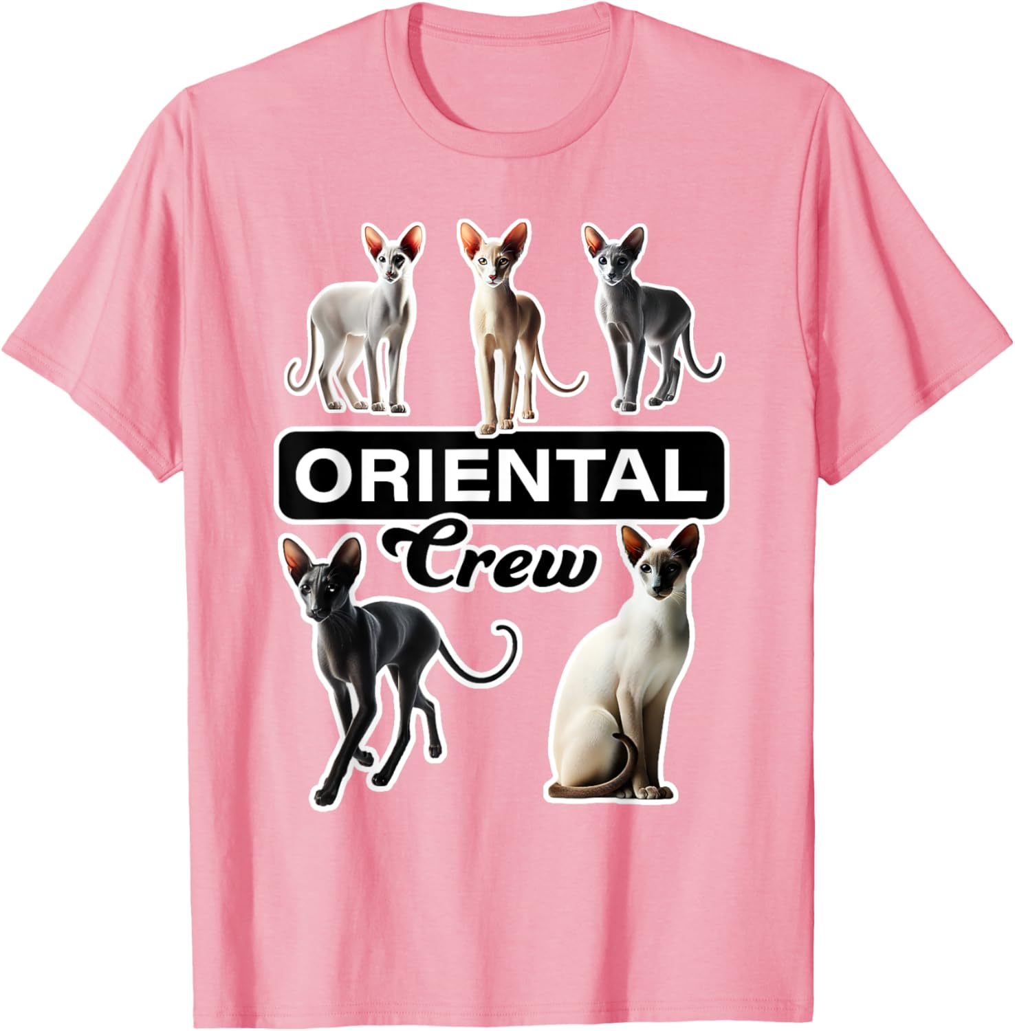 Oriental Cat Crew T-Shirt for Cat Lovers - Stylish and Comfortable Wear - 15