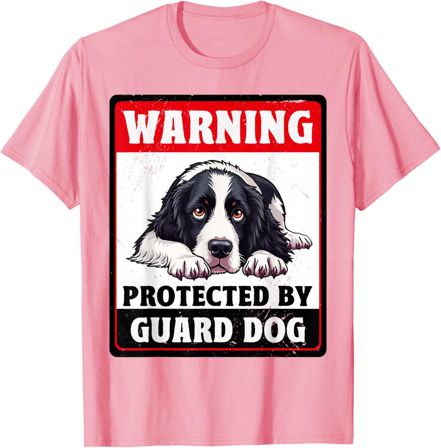 Warning Protected by English Springer Spaniel Guard Dog T-Shirt - 9