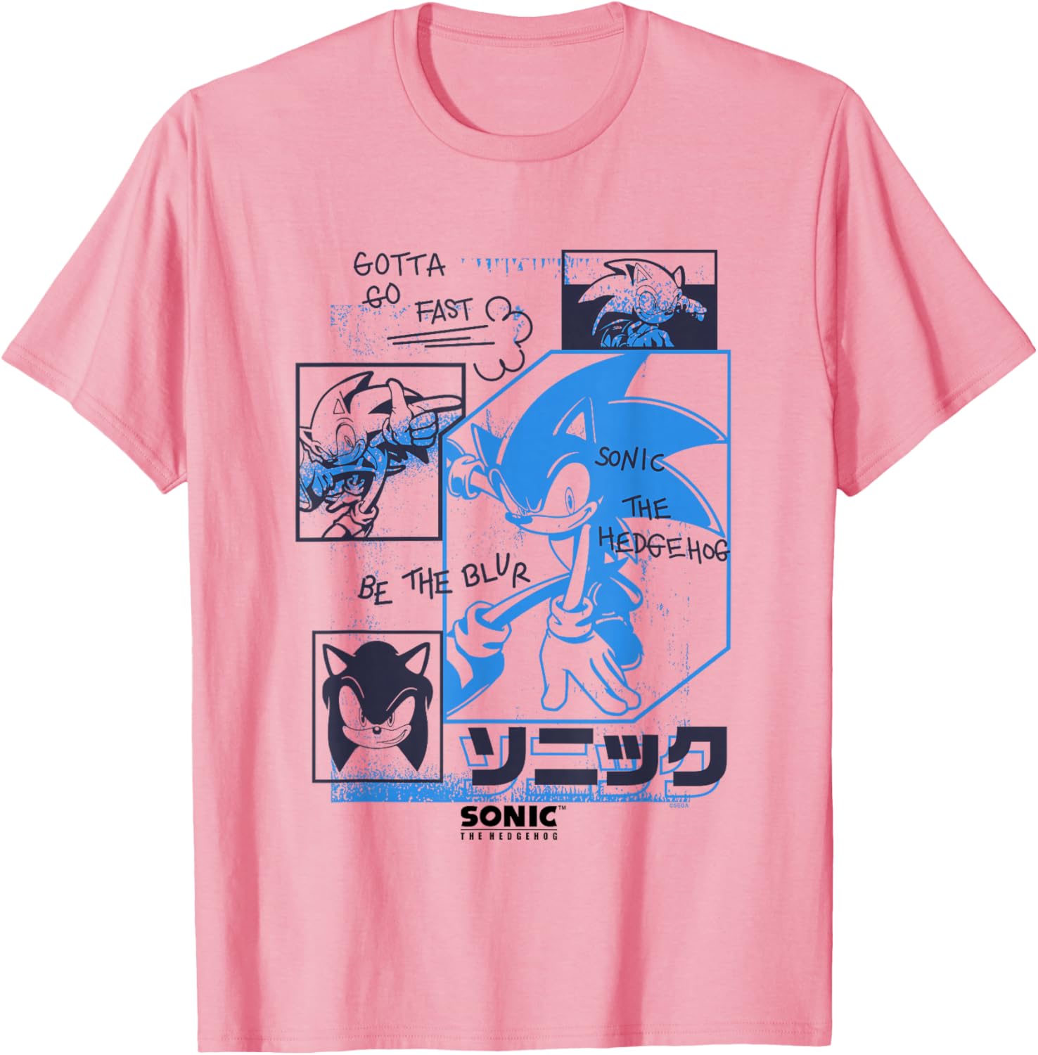 Sonic The Hedgehog Gotta Go Fast Vintage Sketch T-Shirt for Fans - 3