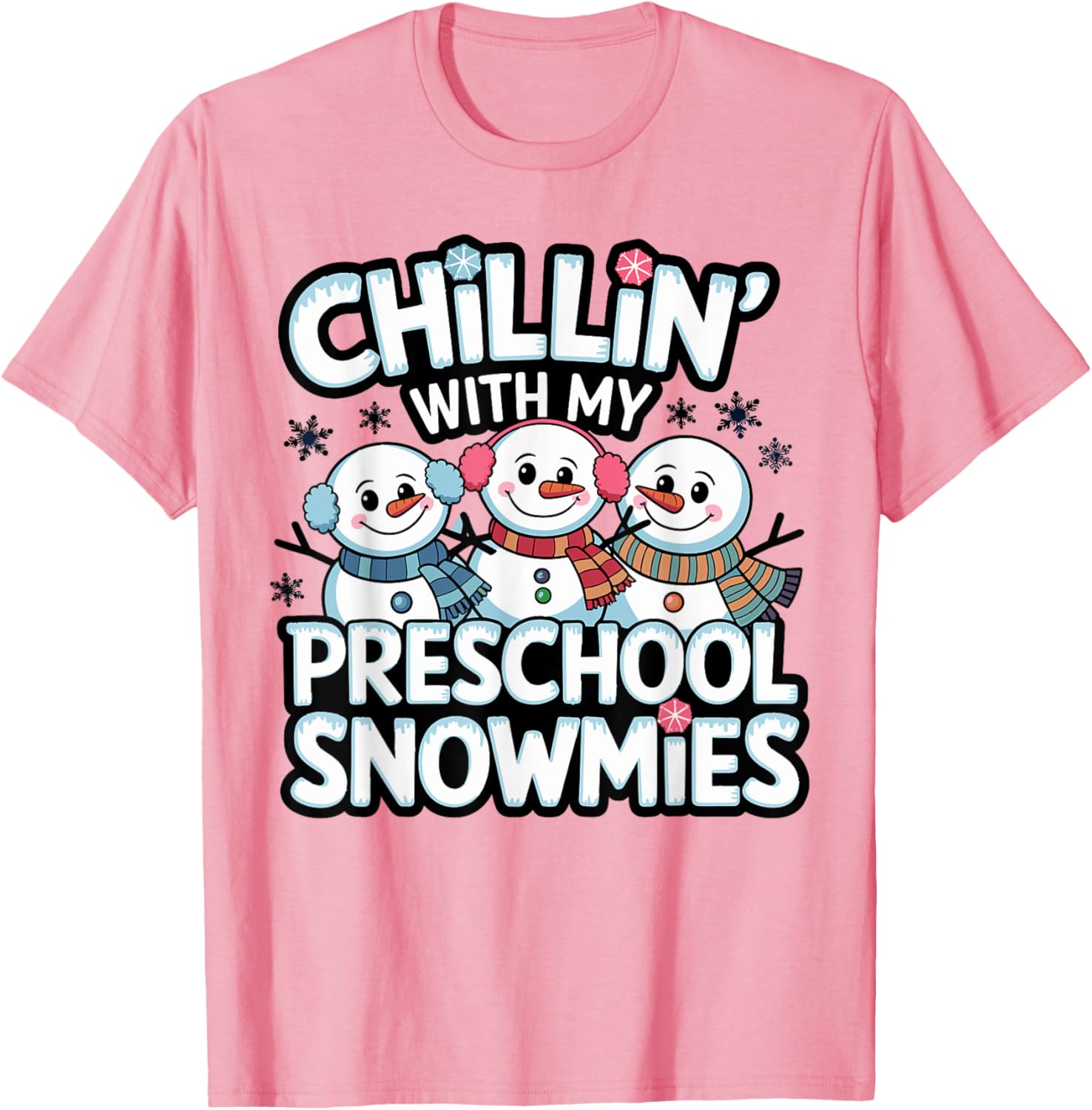 Chillin with My Snowmie Kid Winter T-Shirt for Teachers and Students - 12