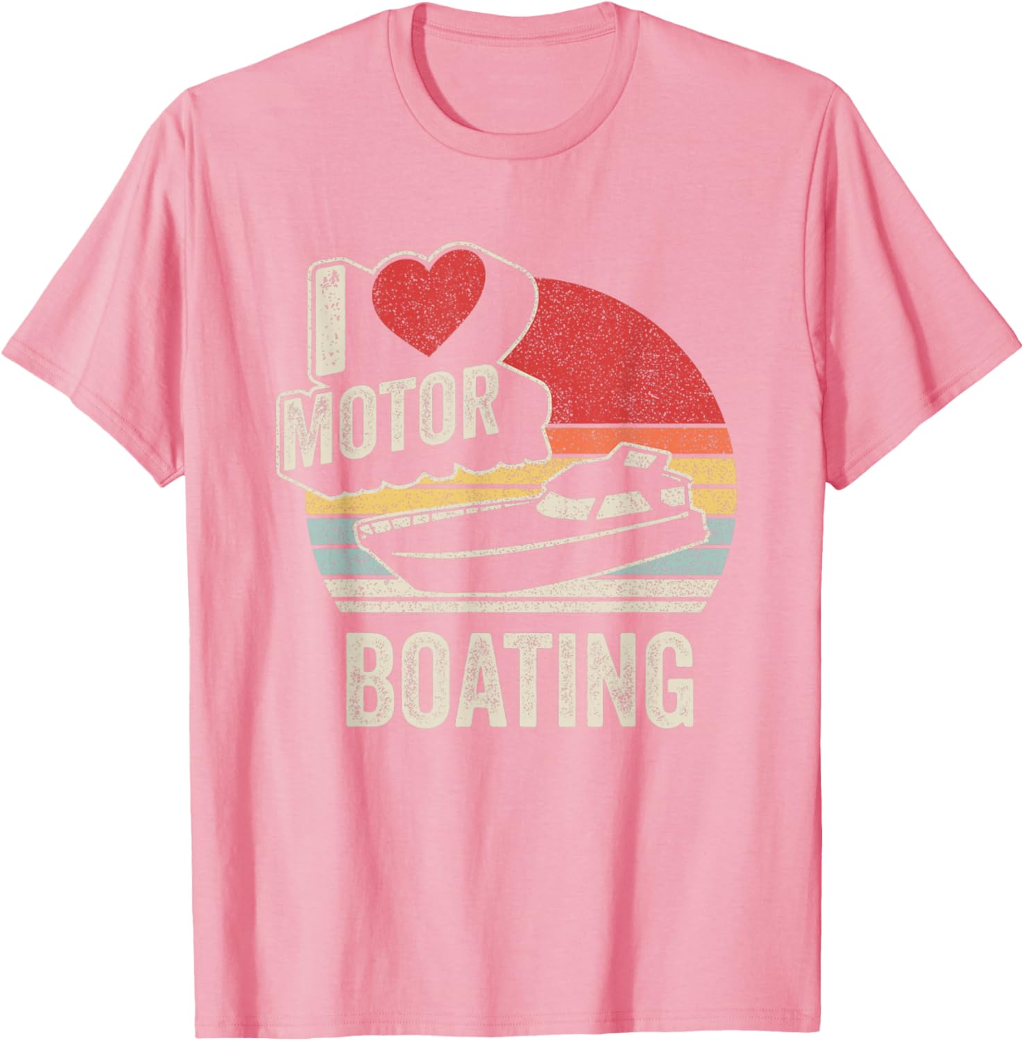 Vintage Retro I Love Motor Boating Funny T-Shirt for Boaters and Enthusiasts - 11