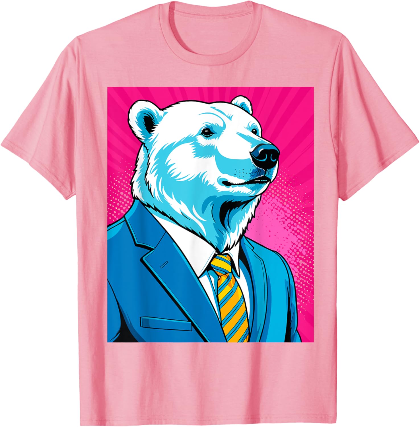 Pop Art Polar Bear in Suit T-Shirt for Fun and Unique Fashion - 14