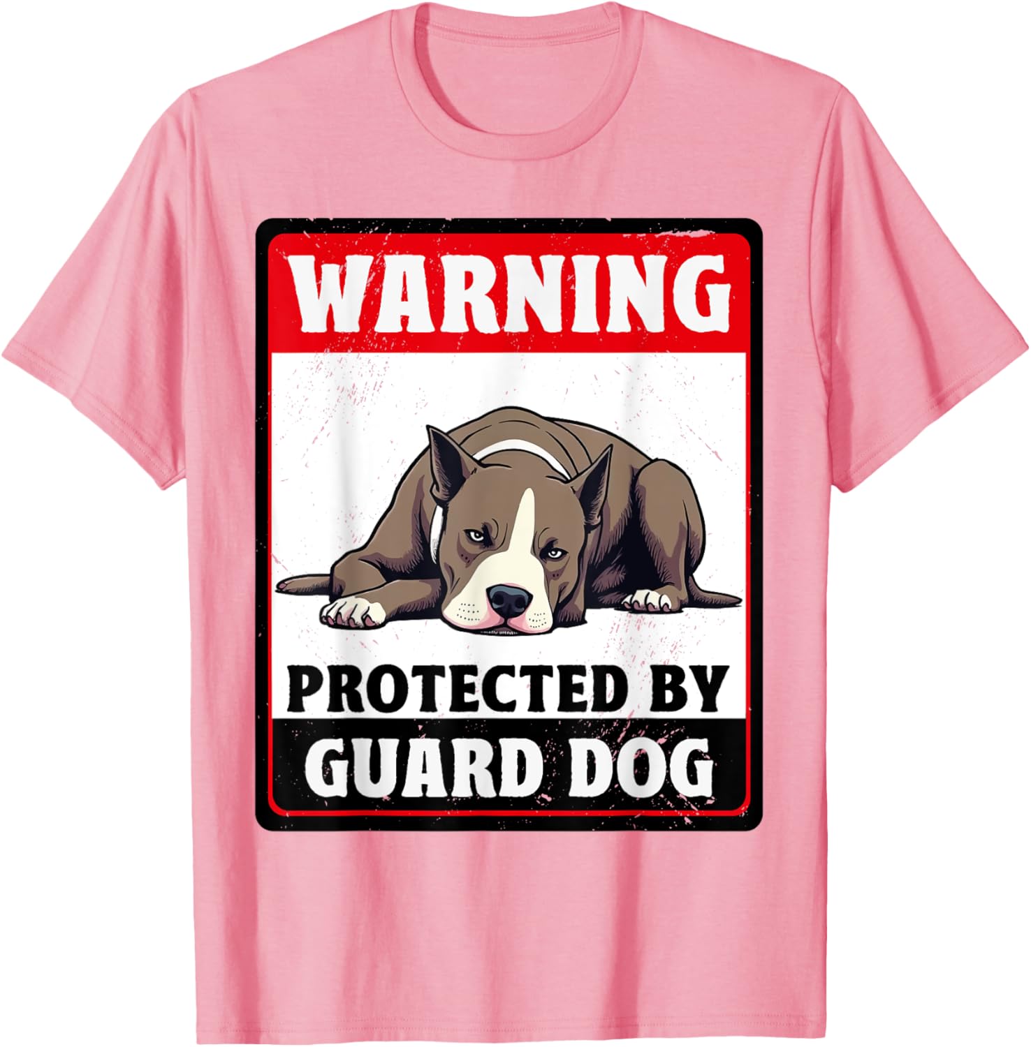 Warning Protected American Staffordshire Terrier Guard Dog T-Shirt - 10