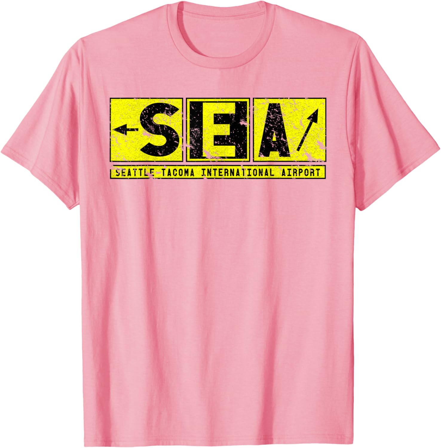 Vintage SEA Seattle Tacoma Airport Taxiway Sign Pilot T-Shirt - 9