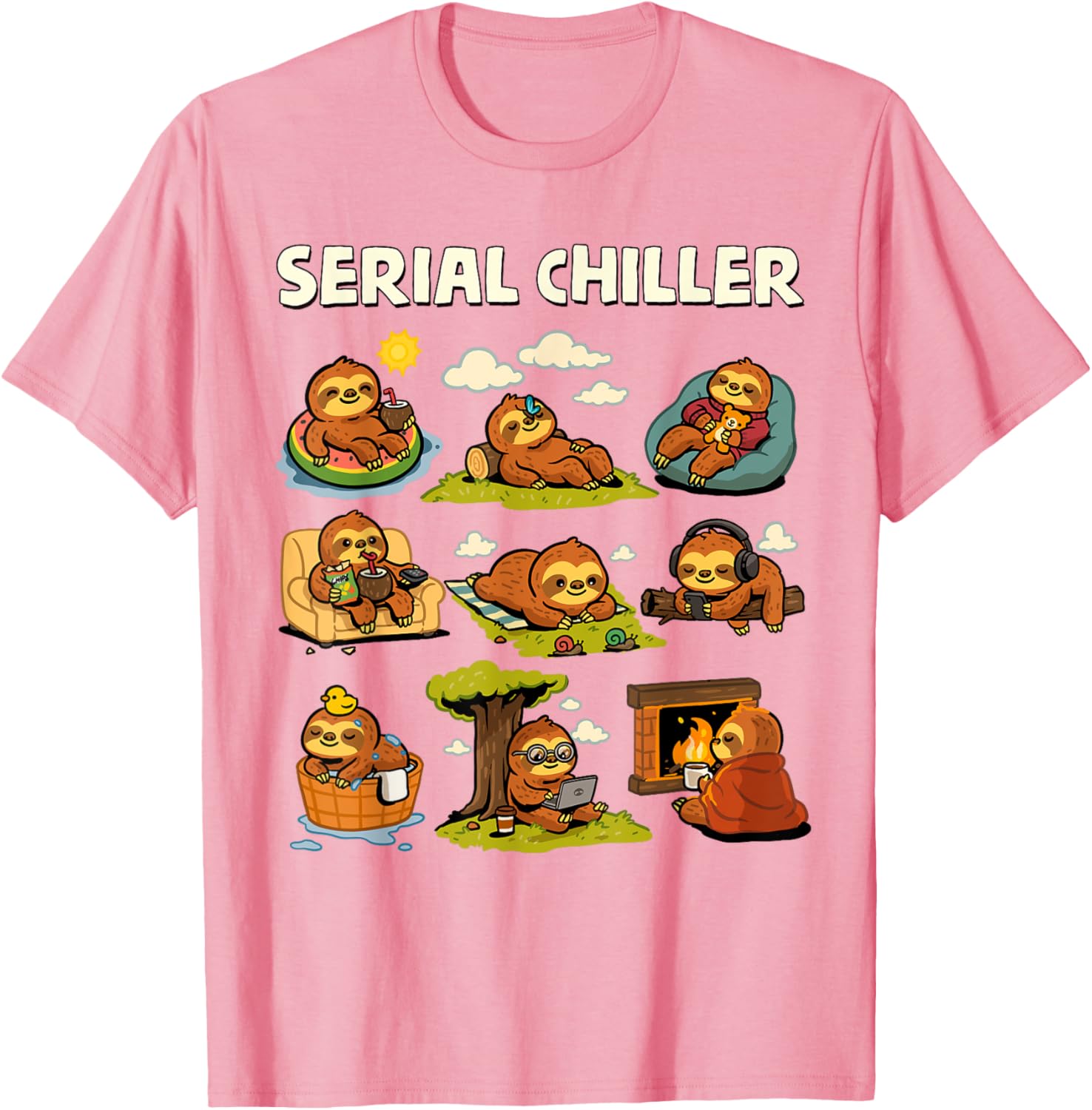 Serial Sloth Chiller T-Shirt for Relaxed Retirement and Lazy Days - 28