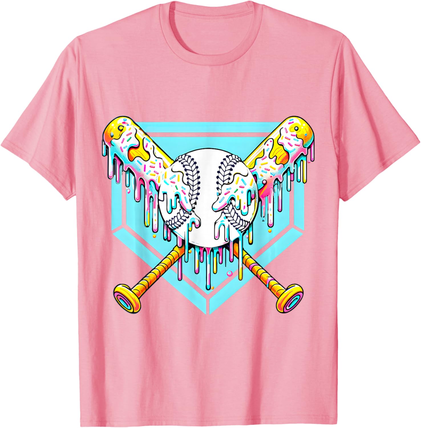 Youth Baseball Drip Ice Cream T-Shirt Fun Apparel for Young Athletes - 17