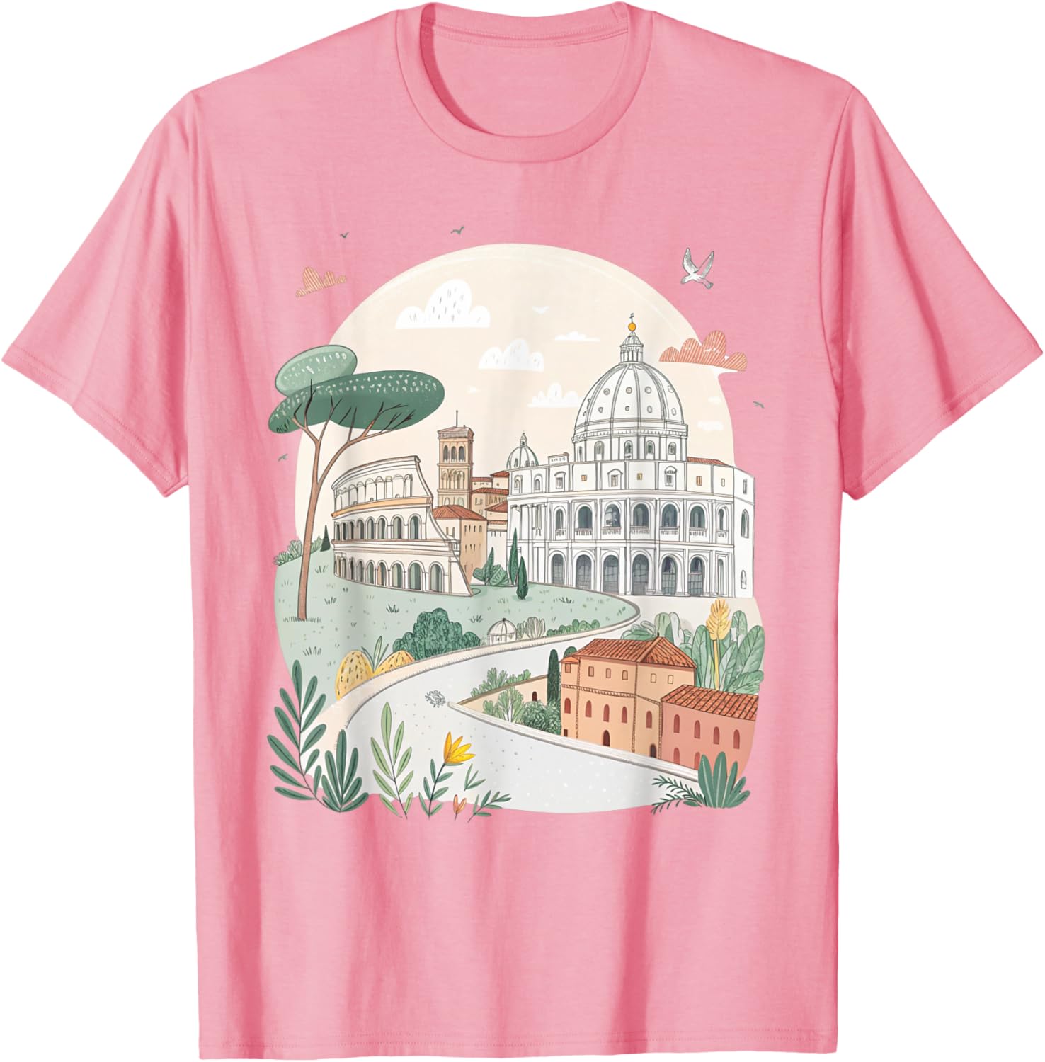 Rome Colosseum Souvenir T-Shirt for Travelers - Stylish Italian Landmark Apparel - 4